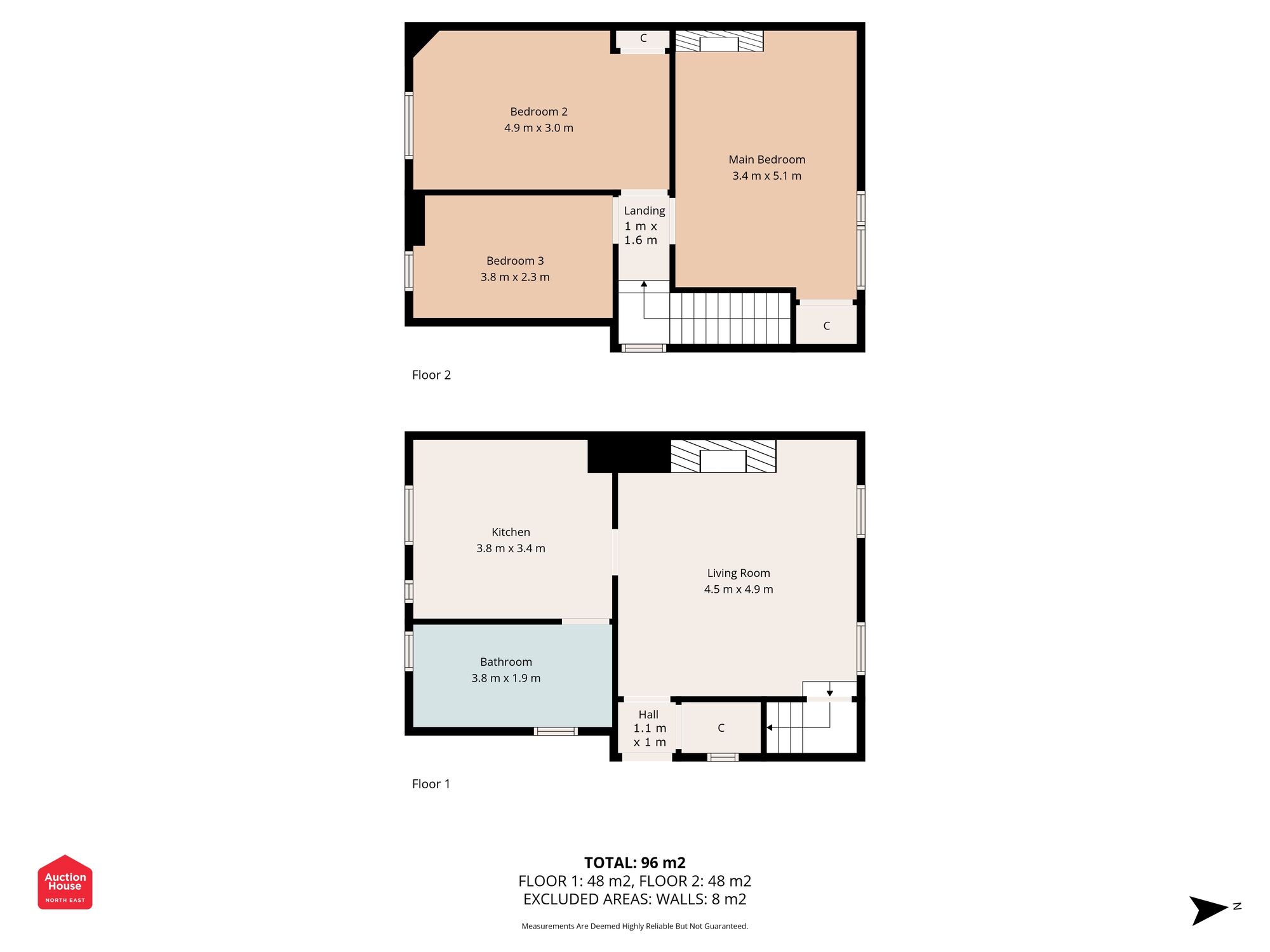 Floorplan of 3 bedroom Semi Detached House for sale, Highfield Road, Gateshead, NE8