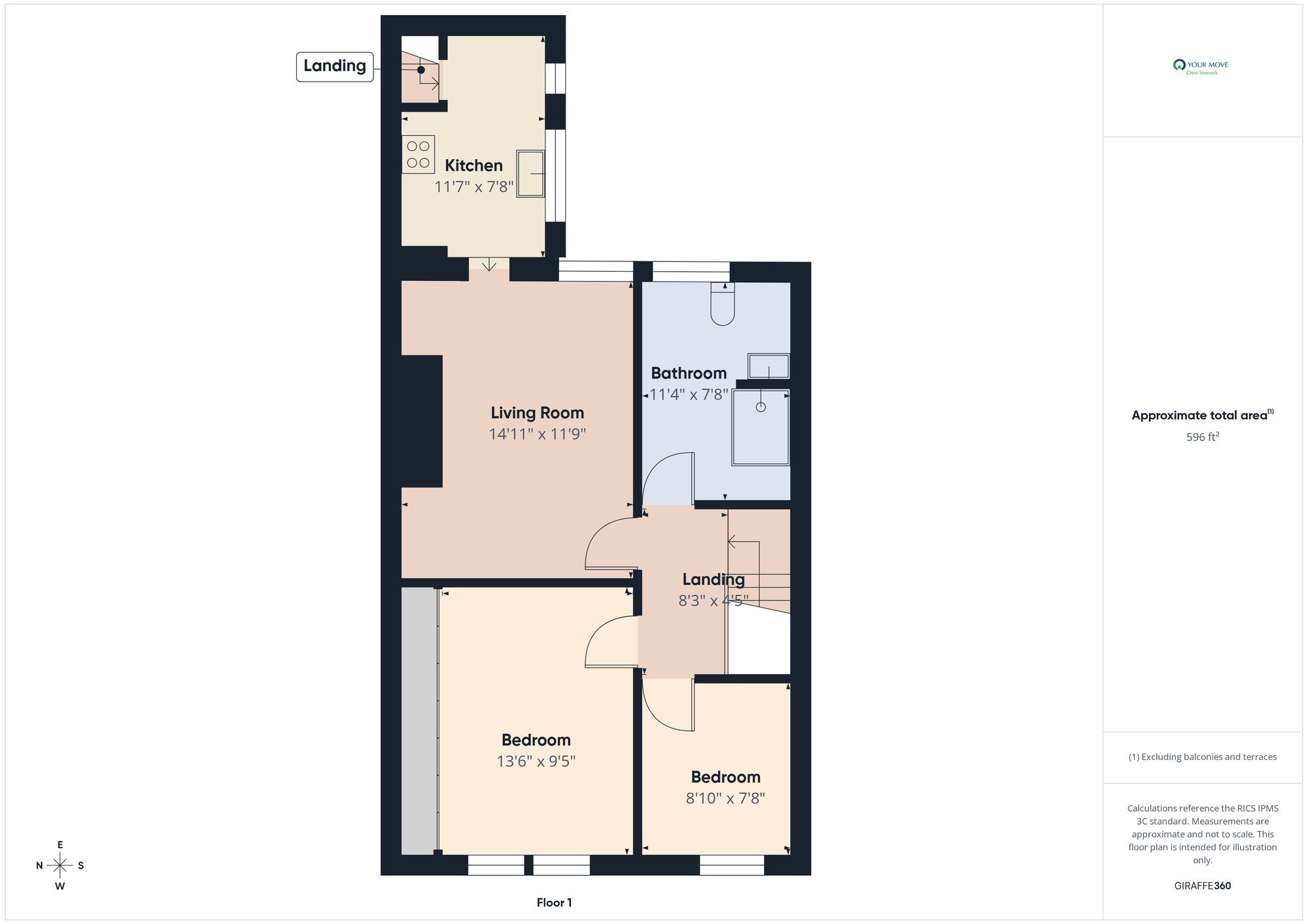Floorplan of 2 bedroom Flat for sale, Brighton Road, Saltwell, Gateshead, NE8