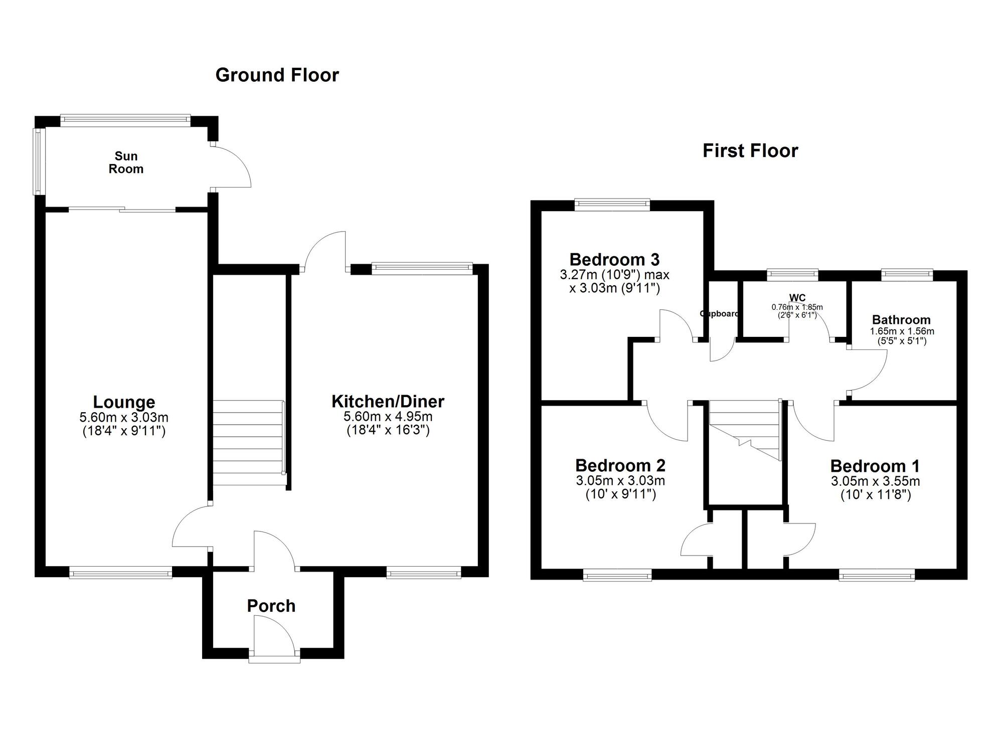 Floorplan of 3 bedroom Mid Terrace House to rent, Masefield Drive, Biddick Hall, South Shields, NE34