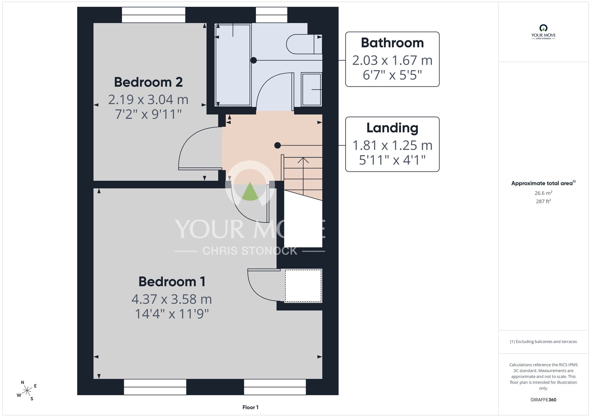 Floorplan of 2 bedroom Mid Terrace House for sale, Bishops Park Road, Gateshead, NE8