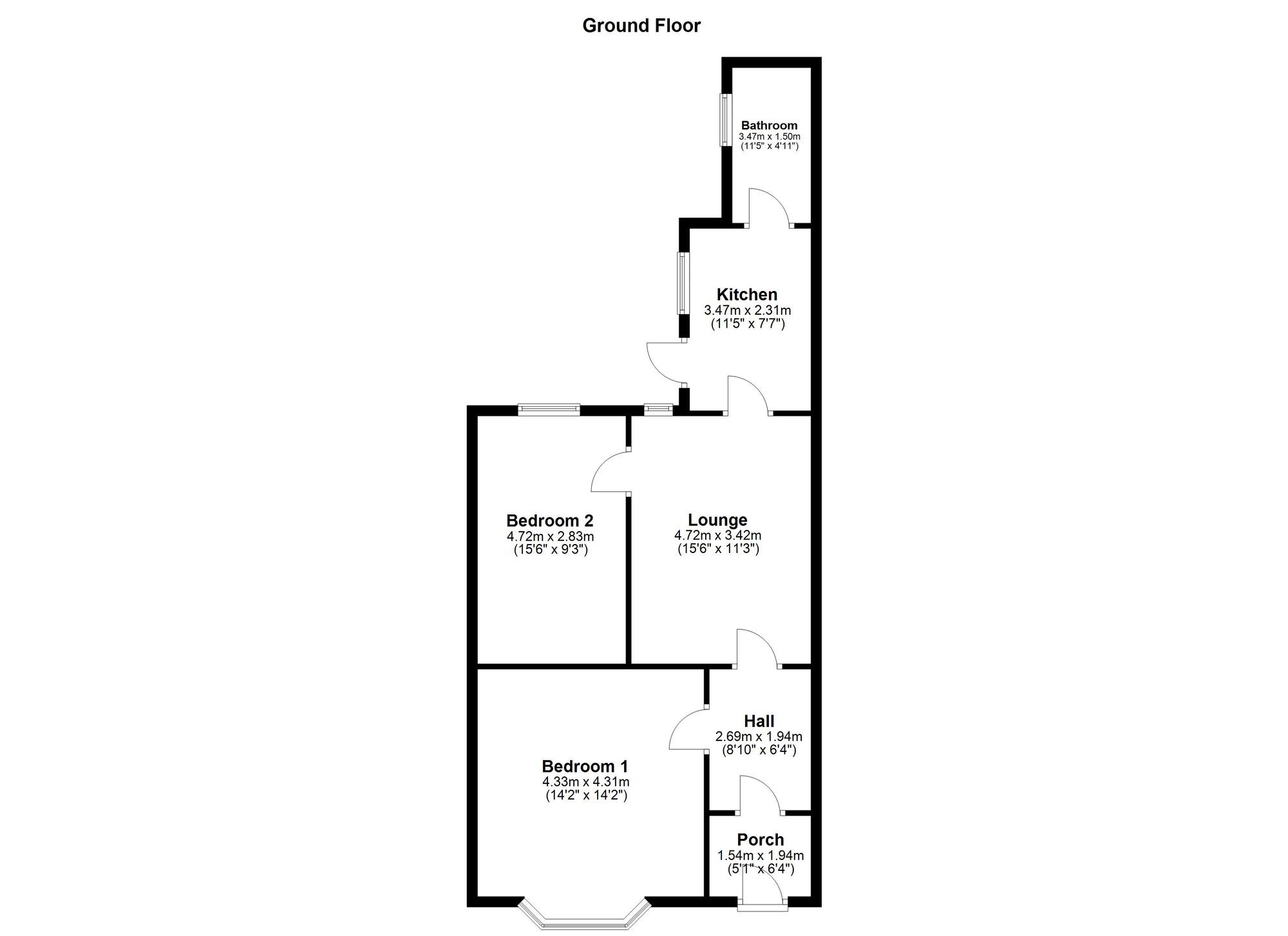 Floorplan of 2 bedroom  Flat for sale, Rawling Road, Gateshead, Tyne and Wear, NE8