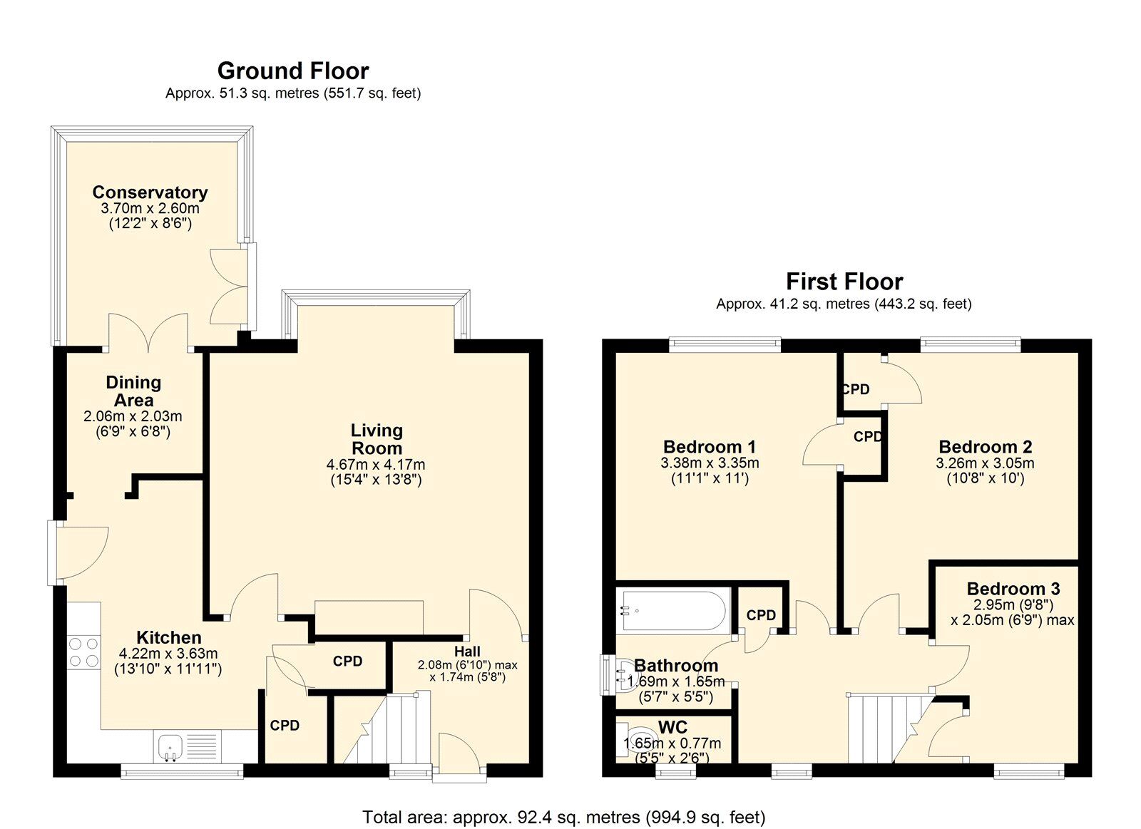 Floorplan of 3 bedroom Semi Detached House to rent, Longrigg, Leam Lane, Gateshead, NE10
