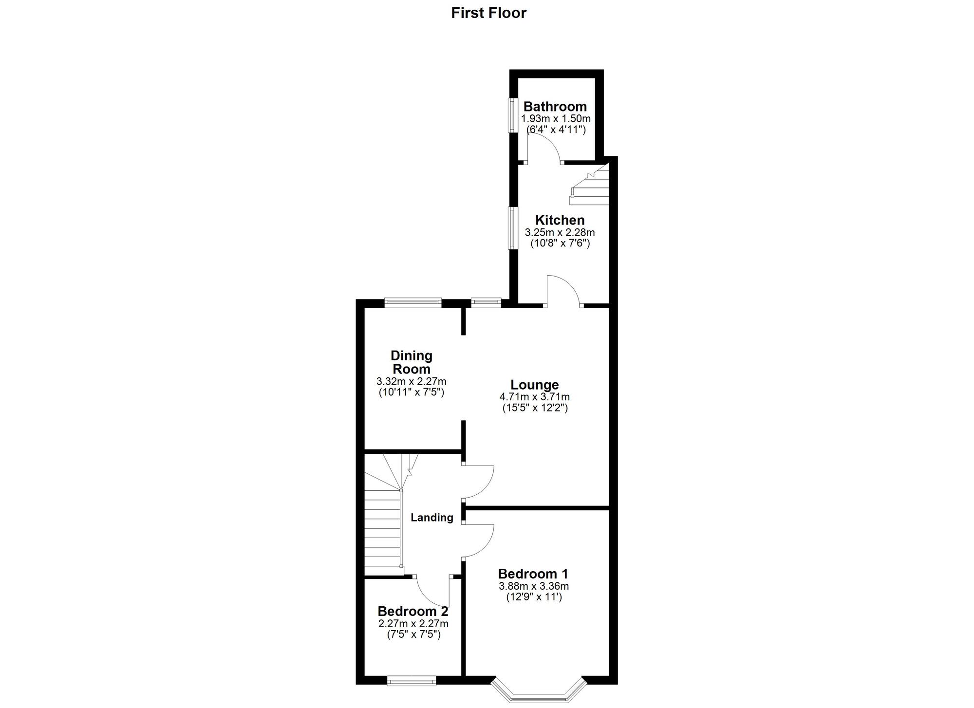 Floorplan of 2 bedroom  Flat to rent, Brinkburn Avenue, Saltwell, Gateshead, NE8