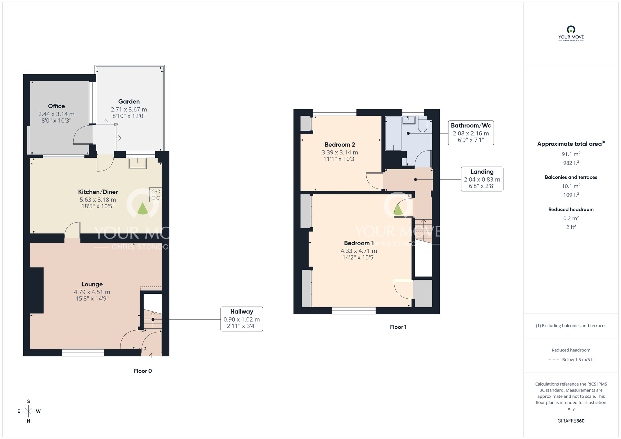Floorplan of 2 bedroom Mid Terrace House for sale, New South Terrace, Birtley, Chester Le Street, DH3