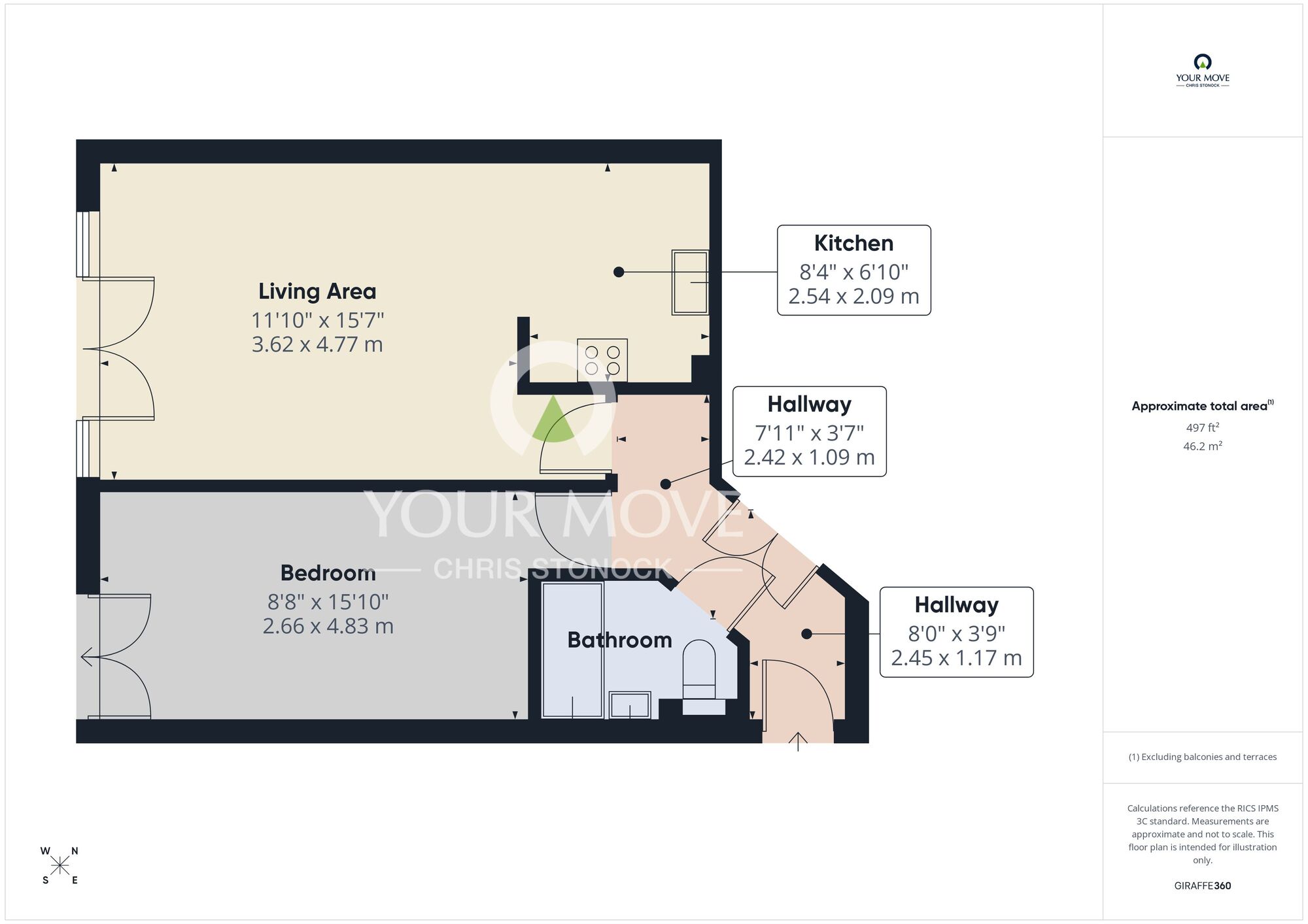 Floorplan of 1 bedroom Flat to rent, Cameronian Square, Worsdell Drive, Gateshead, NE8