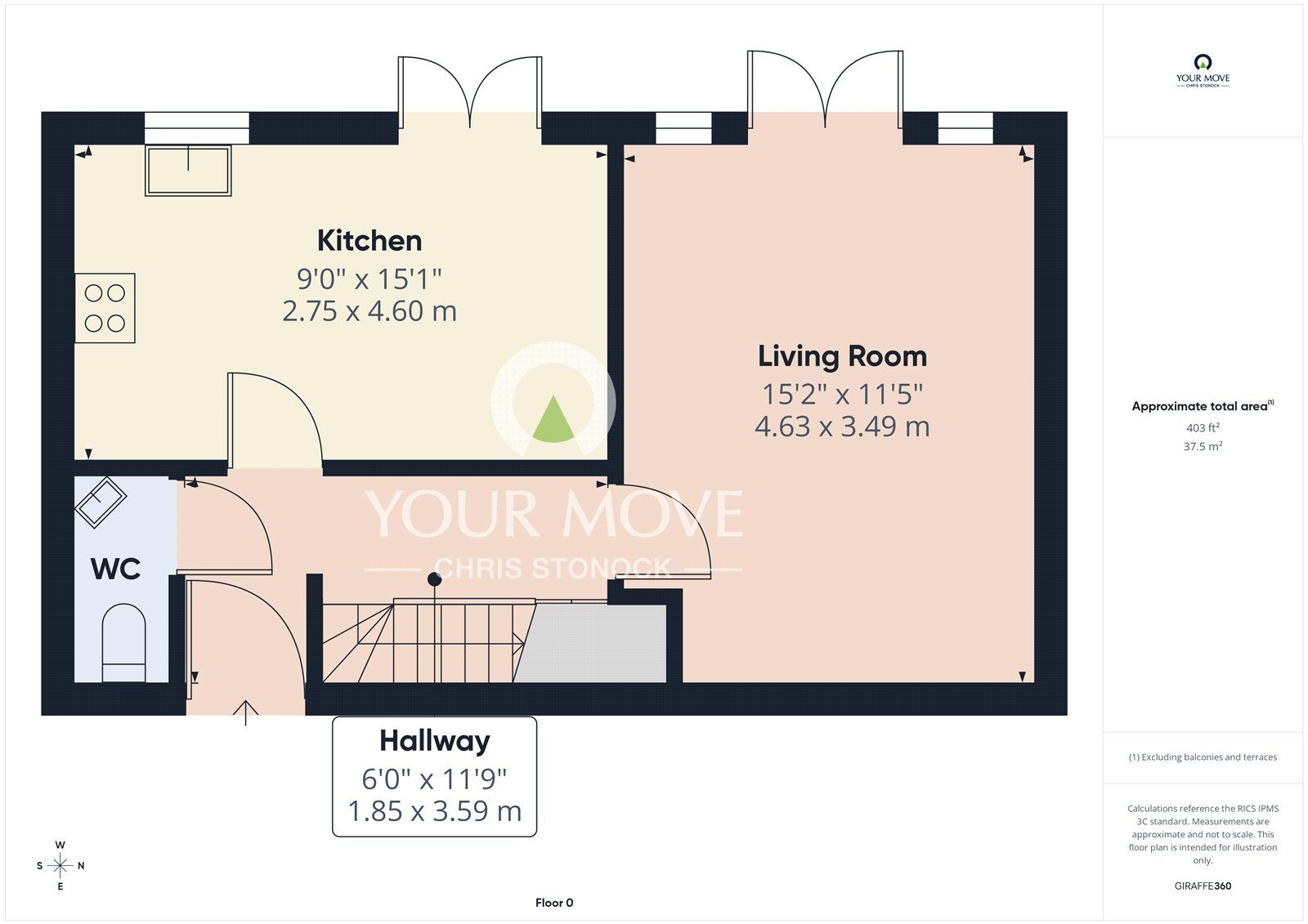 Floorplan of 3 bedroom Mid Terrace House for sale, Whitewell Road, Blaydon, NE21
