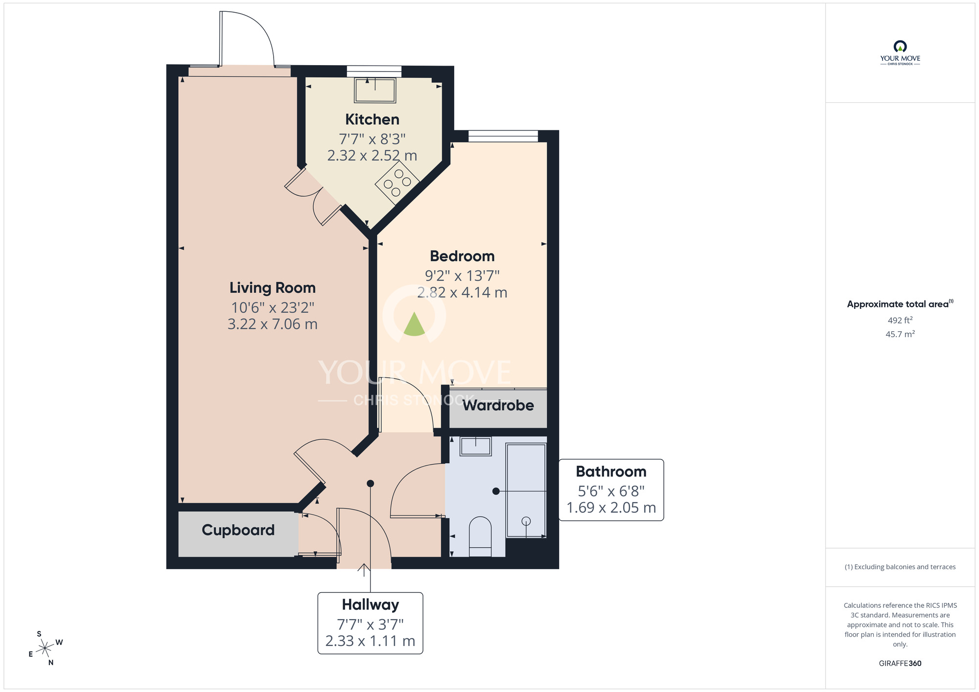 Floorplan of 1 bedroom Flat for sale, Chase Court, Rectory Lane, Whickham, NE16