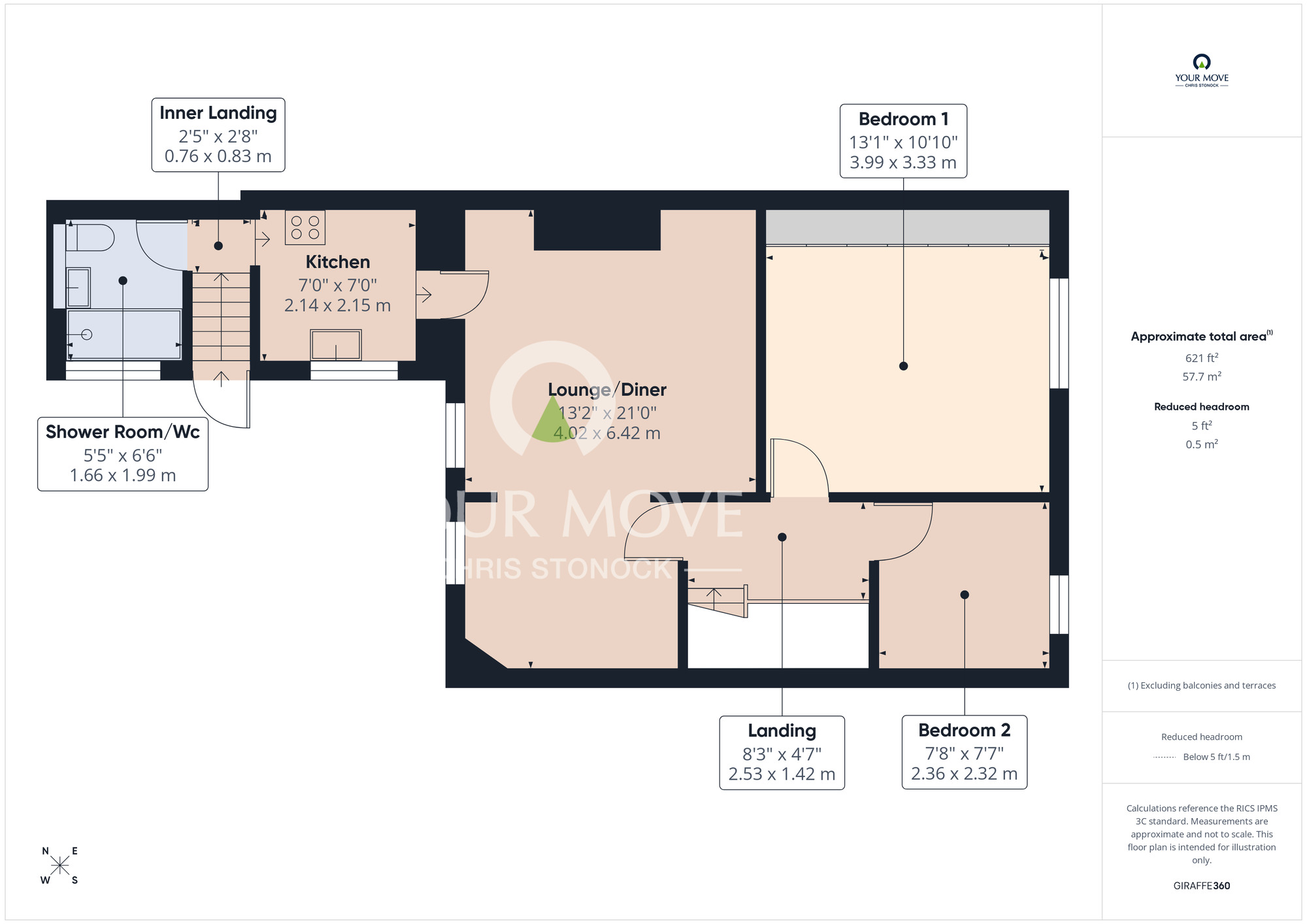 Floorplan of 2 bedroom Flat for sale, Springfield Terrace, Felling, Gateshead, NE10