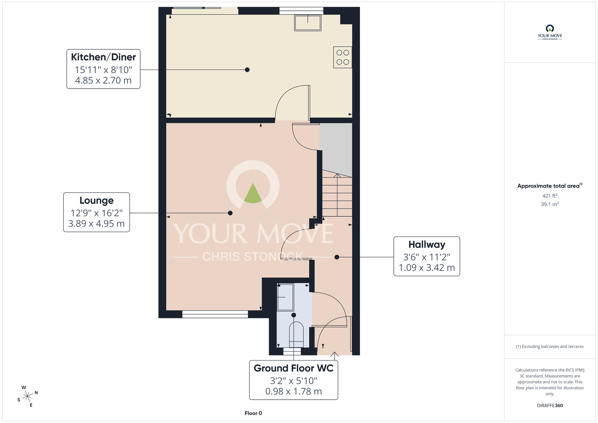 Floorplan of 3 bedroom Mid Terrace House for sale, Bittern Close, Dunston, Gateshead, NE11
