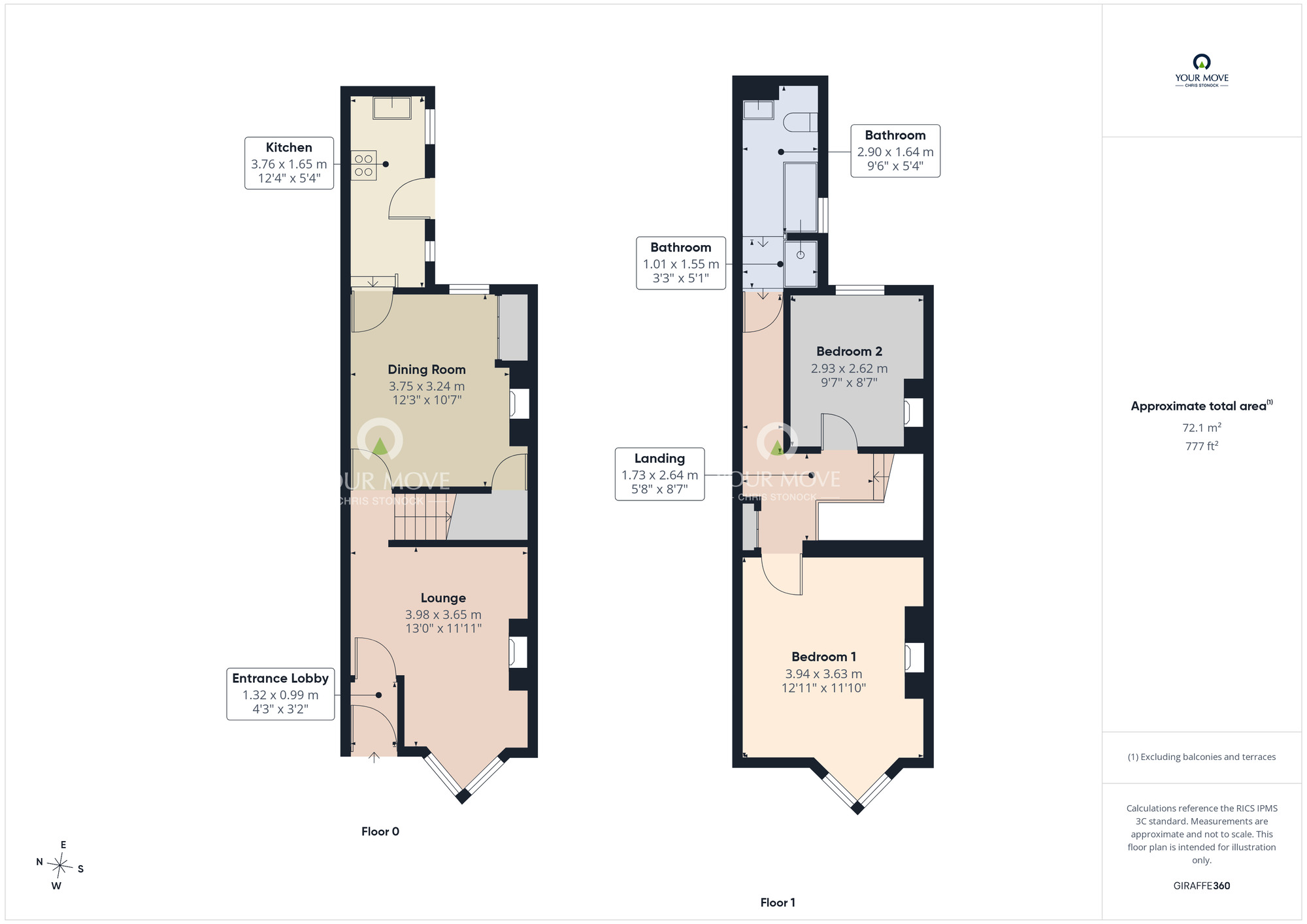 Floorplan of 2 bedroom Mid Terrace House for sale, Fern Dene Road, Gateshead, NE8