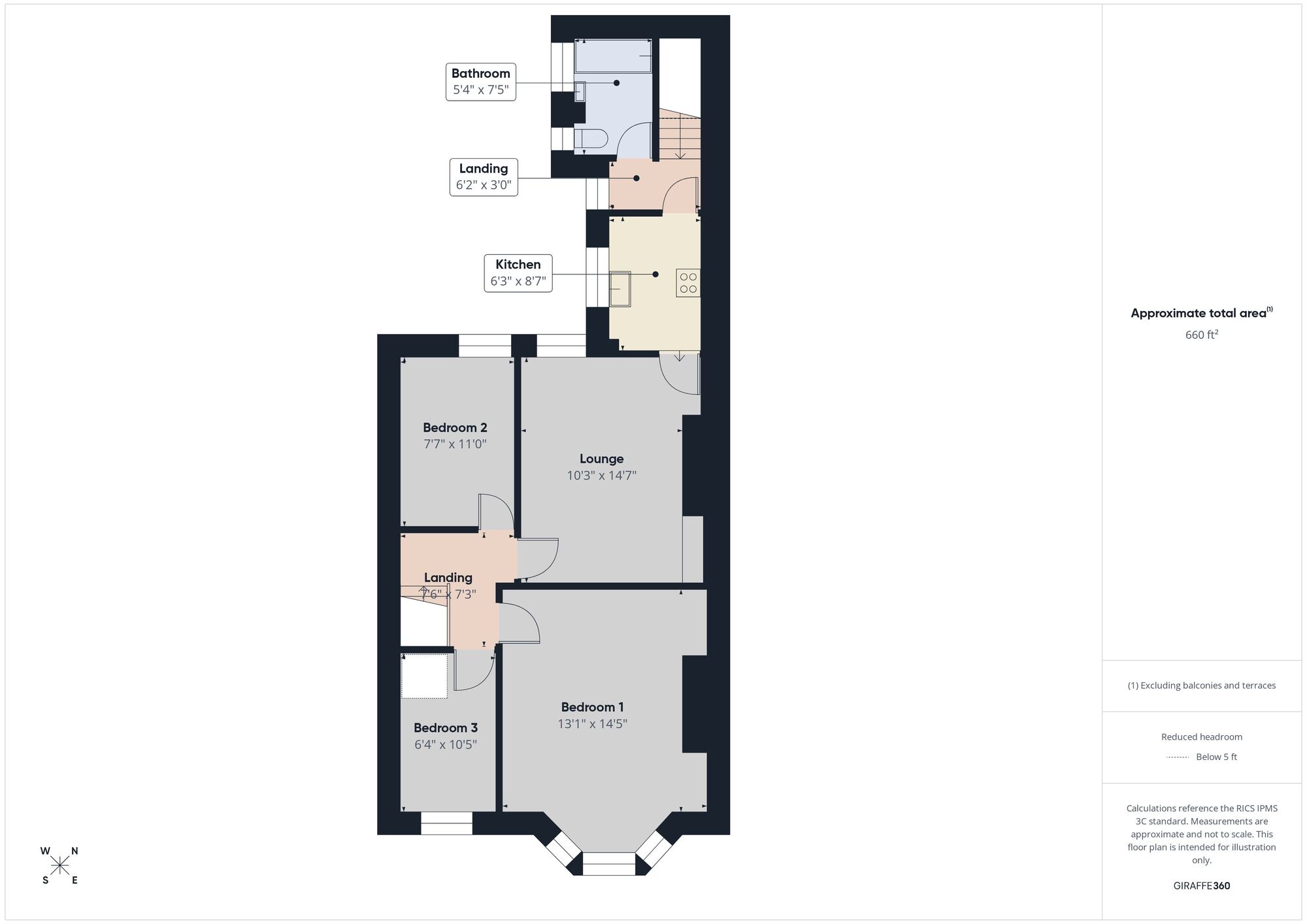 Floorplan of 3 bedroom Flat for sale, Stanhope Road, South Shields, NE33