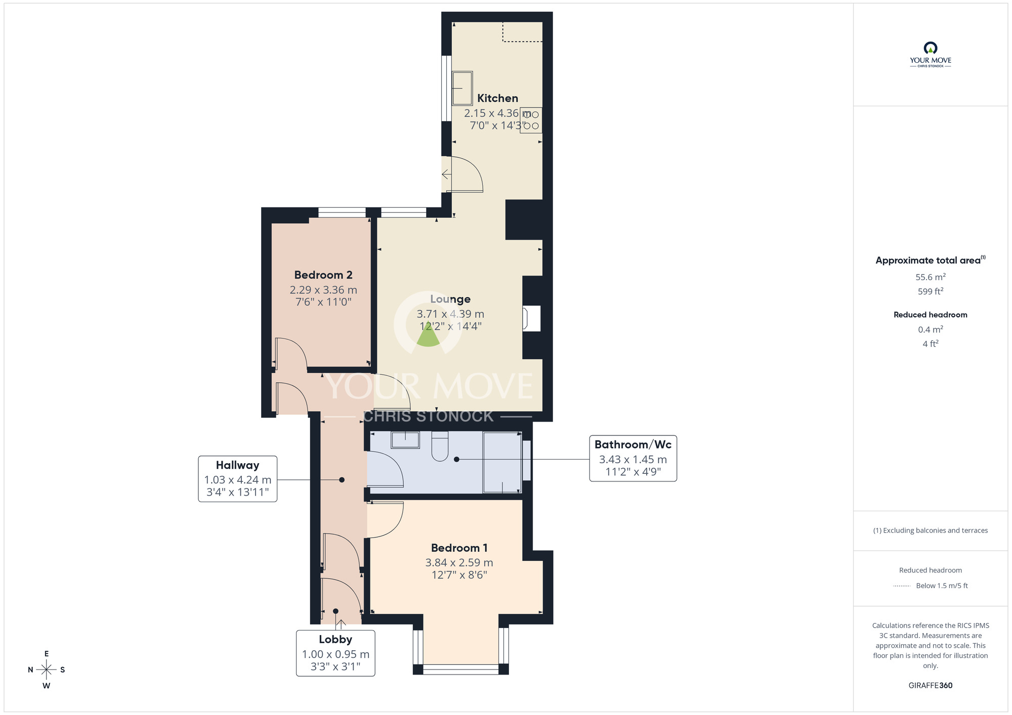 Floorplan of 2 bedroom Flat for sale, Rodsley Avenue, Saltwell, Gateshead, NE8