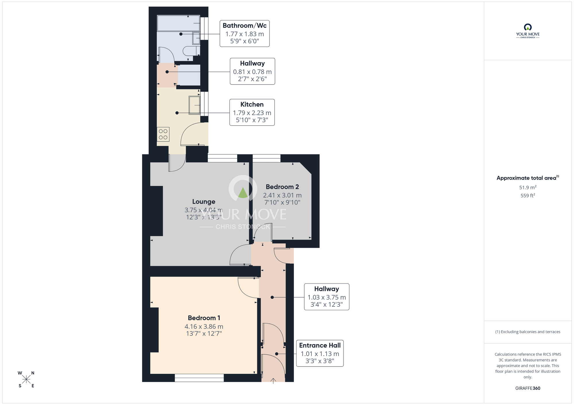 Floorplan of 2 bedroom Flat for sale, Springfield Terrace, Felling, Gateshead, NE10