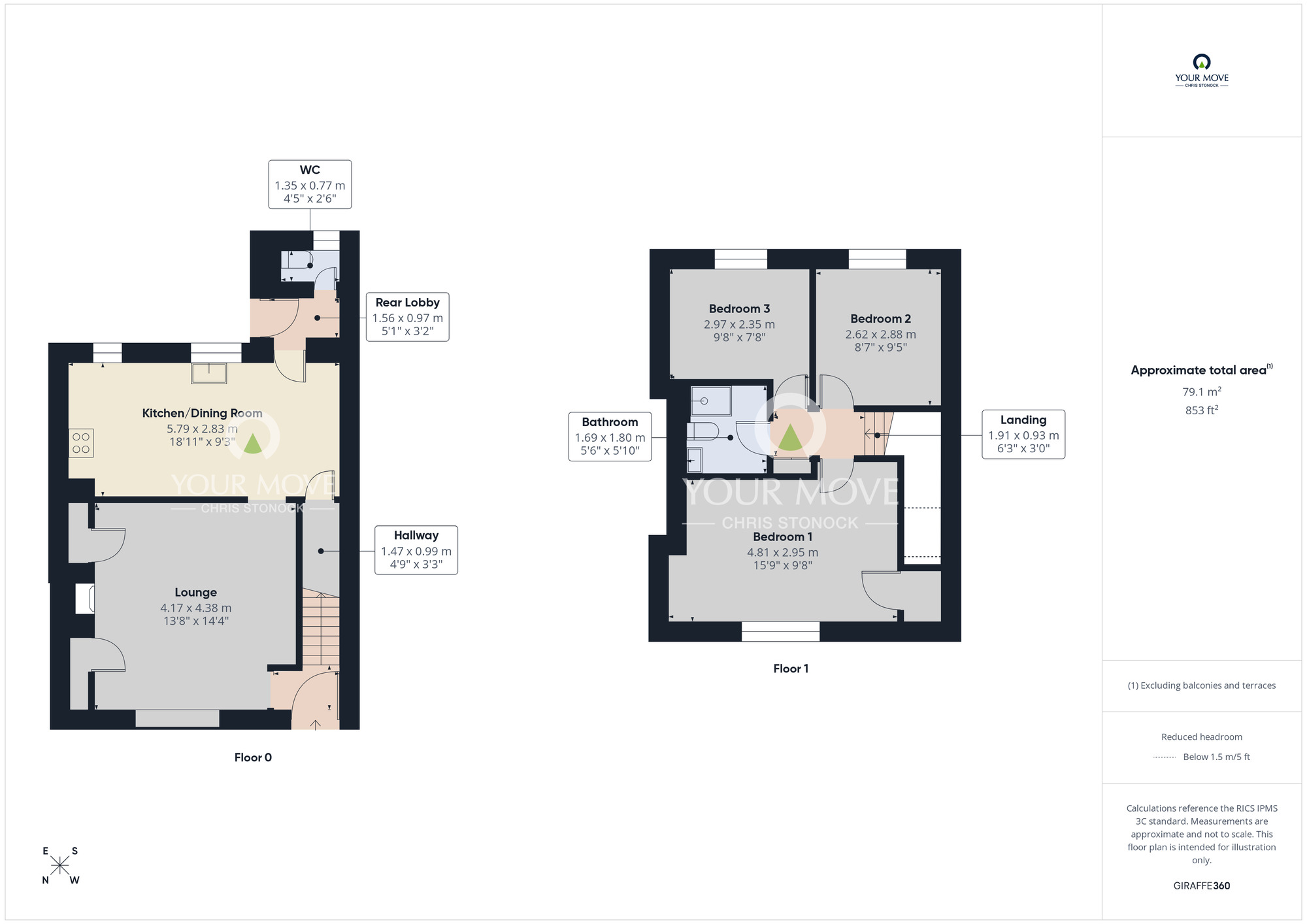 Floorplan of 3 bedroom Mid Terrace House for sale, Woodlands Terrace, Felling, Gateshead, NE10