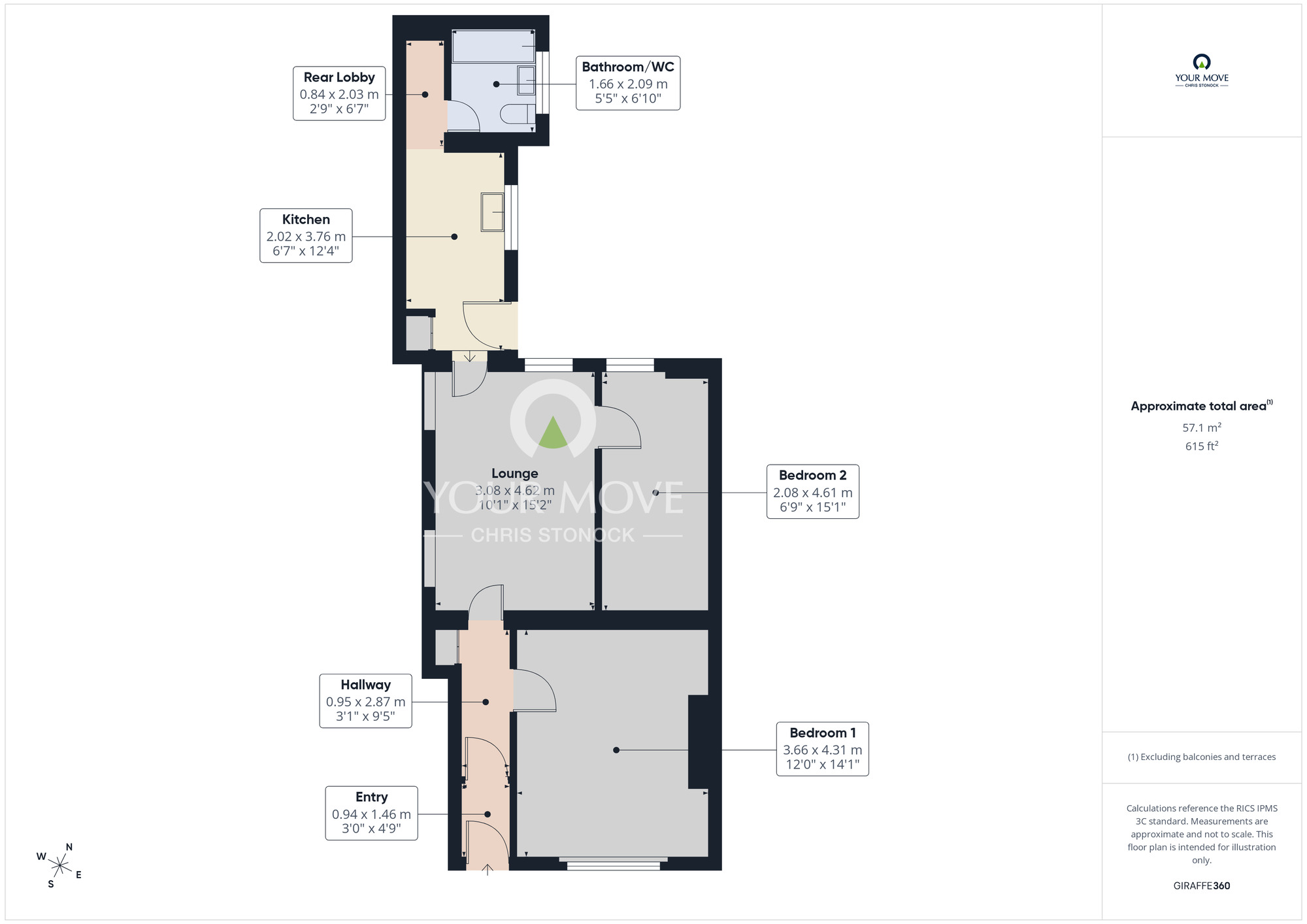 Floorplan of 2 bedroom Flat for sale, Hyde Park Street, Bensham, Gateshead, NE8