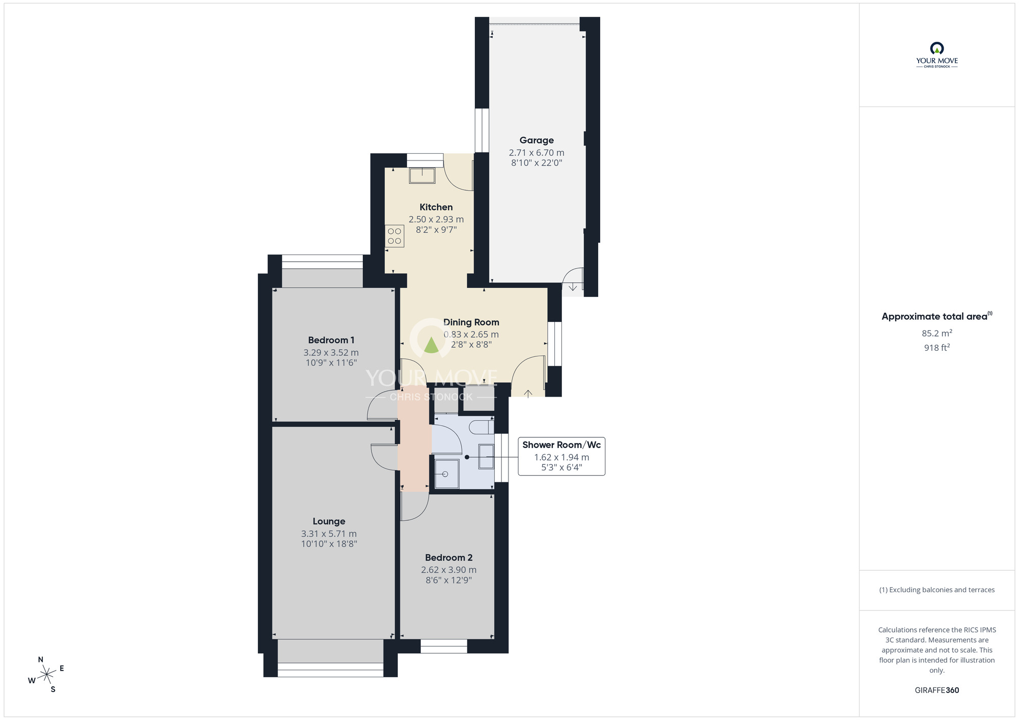 Floorplan of 2 bedroom Detached Bungalow for sale, Westfield, Windy Nook, Gateshead, NE10
