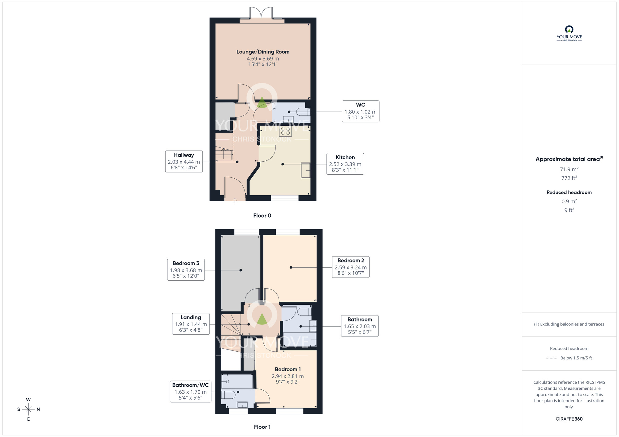 Floorplan of 3 bedroom Semi Detached House for sale, Benedict Lane, The Maples, Hebburn, NE31