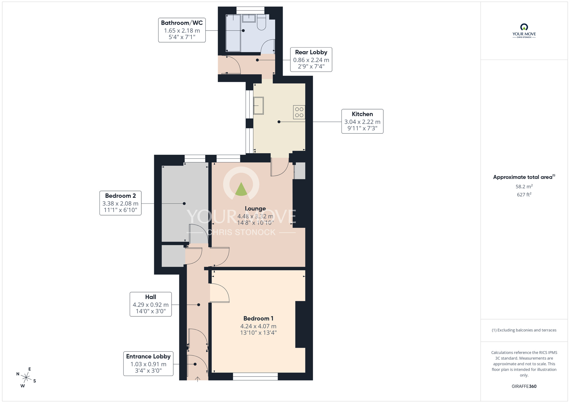 Floorplan of 2 bedroom Flat for sale, York Street, Pelaw, Gateshead, NE10