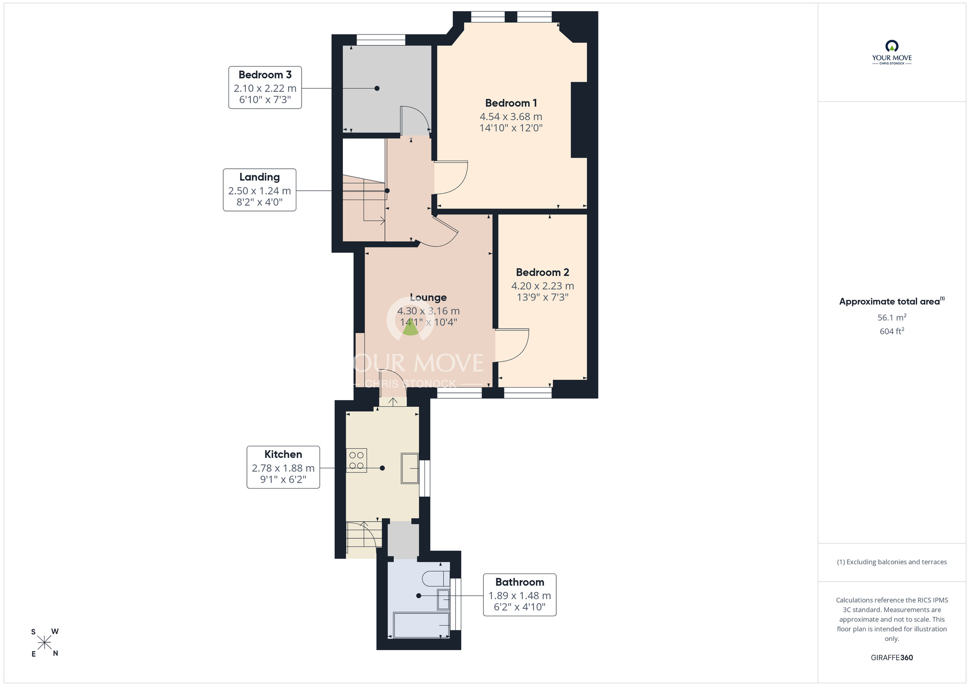 Floorplan of 3 bedroom Flat for sale, Brighton Road, Gateshead, NE8