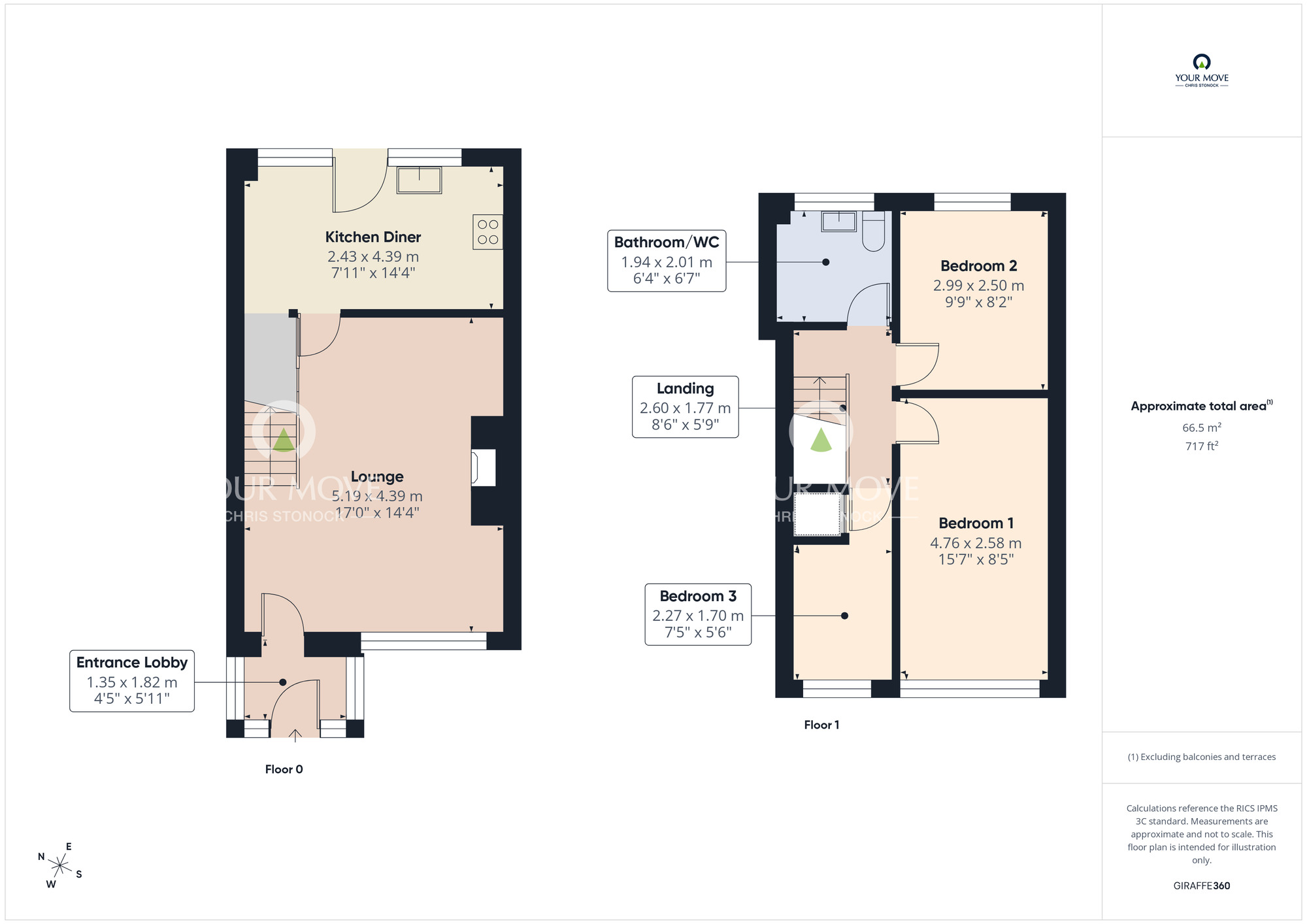 Floorplan of 3 bedroom Mid Terrace House for sale, Seaton Close, Wardley, Gateshead, NE10