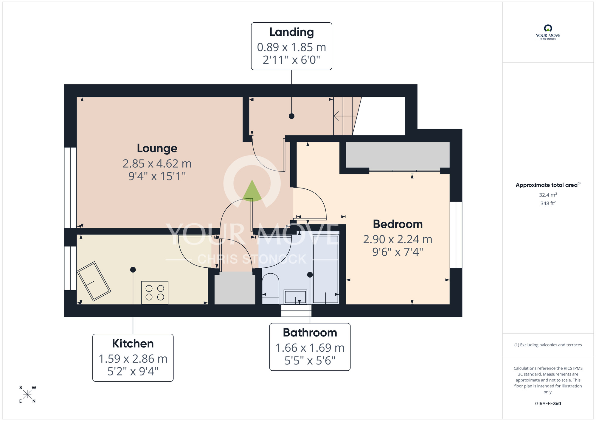 Floorplan of 1 bedroom Flat for sale, Celandine Way, Windy Nook, Gateshead, NE10