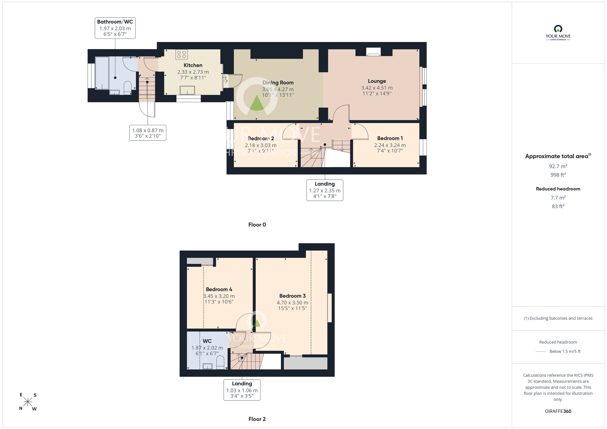 Floorplan of 4 bedroom Flat for sale, Brighton Road, Saltwell, Gateshead, NE8
