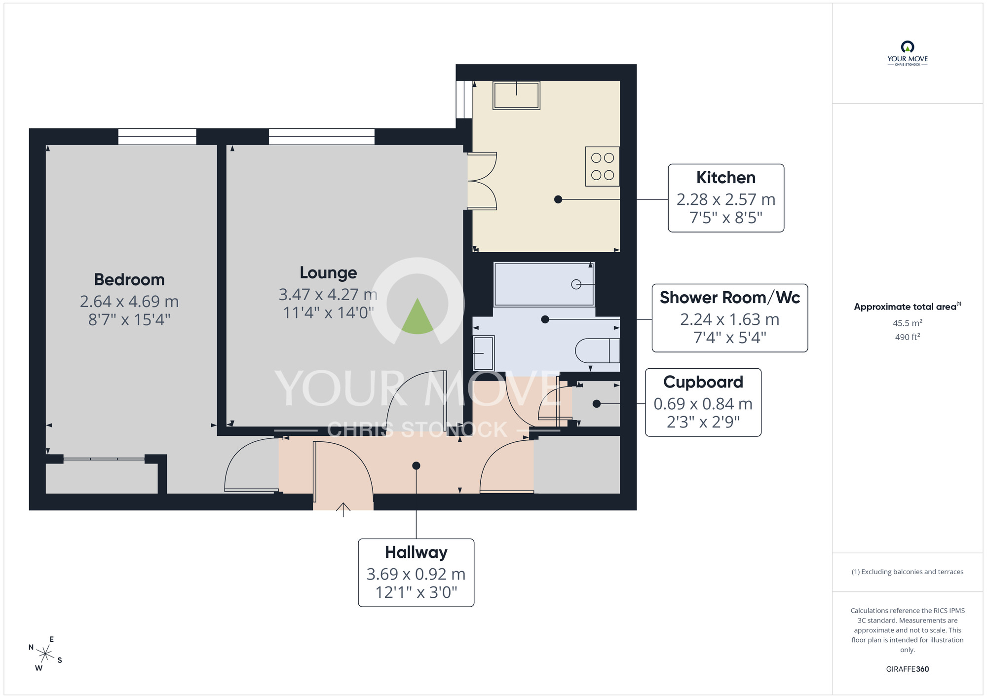 Floorplan of 1 bedroom Flat for sale, Dryden Court, Dryden Road, Gateshead, NE9