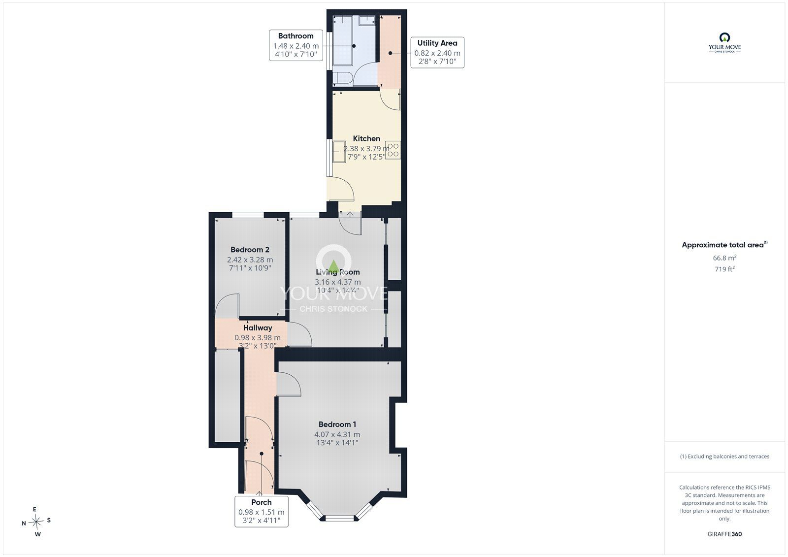 Floorplan of 2 bedroom Flat to rent, Gerald Street, Newcastle upon Tyne, Tyne and Wear, NE4
