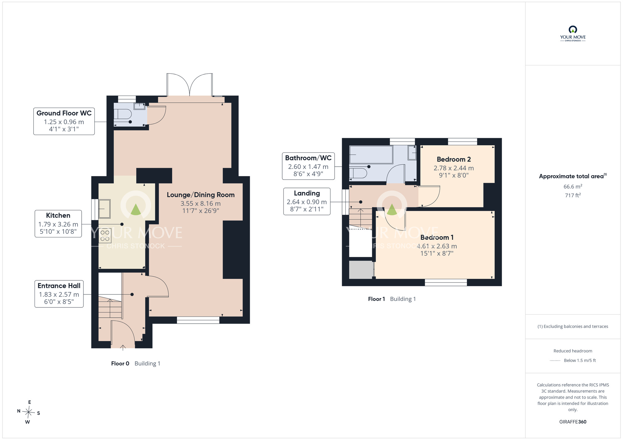Floorplan of 2 bedroom Semi Detached House for sale, Leam Gardens, Wardley, Gateshead, NE10
