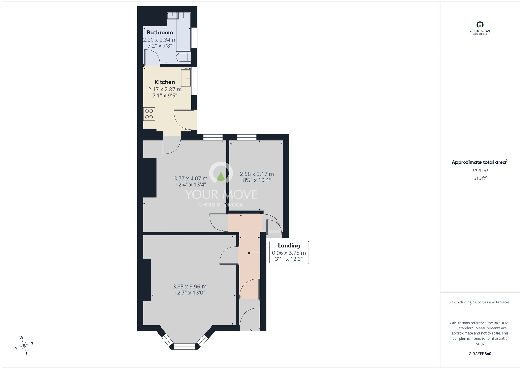 Floorplan of 2 bedroom Flat to rent, Joan Street, Newcastle upon Tyne, NE4