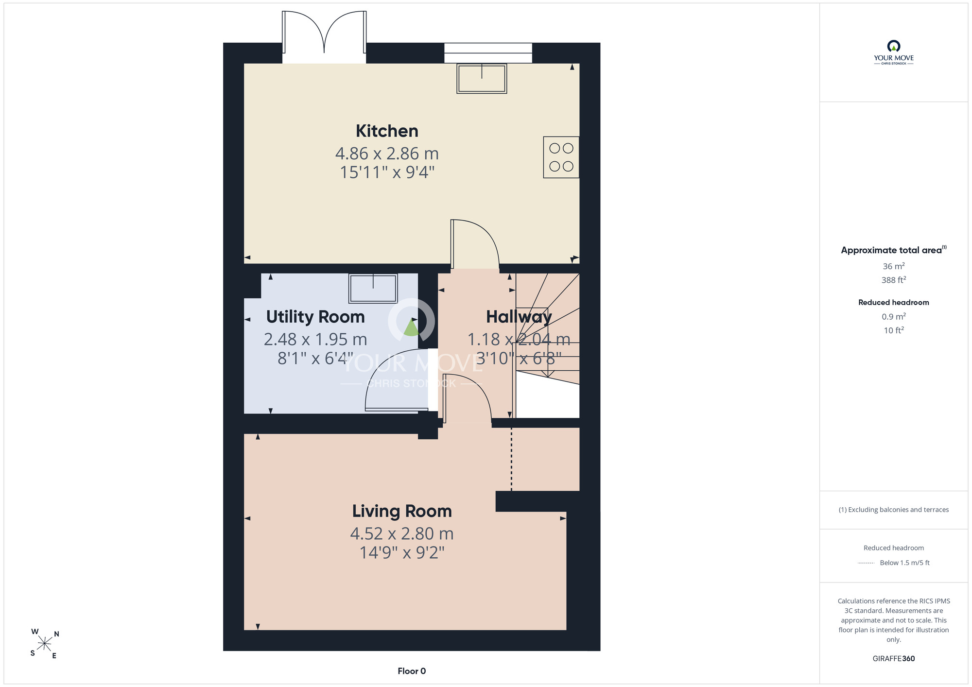 Floorplan of 5 bedroom Mid Terrace House for sale, Windmill Way, Village Heights, Gateshead, NE8
