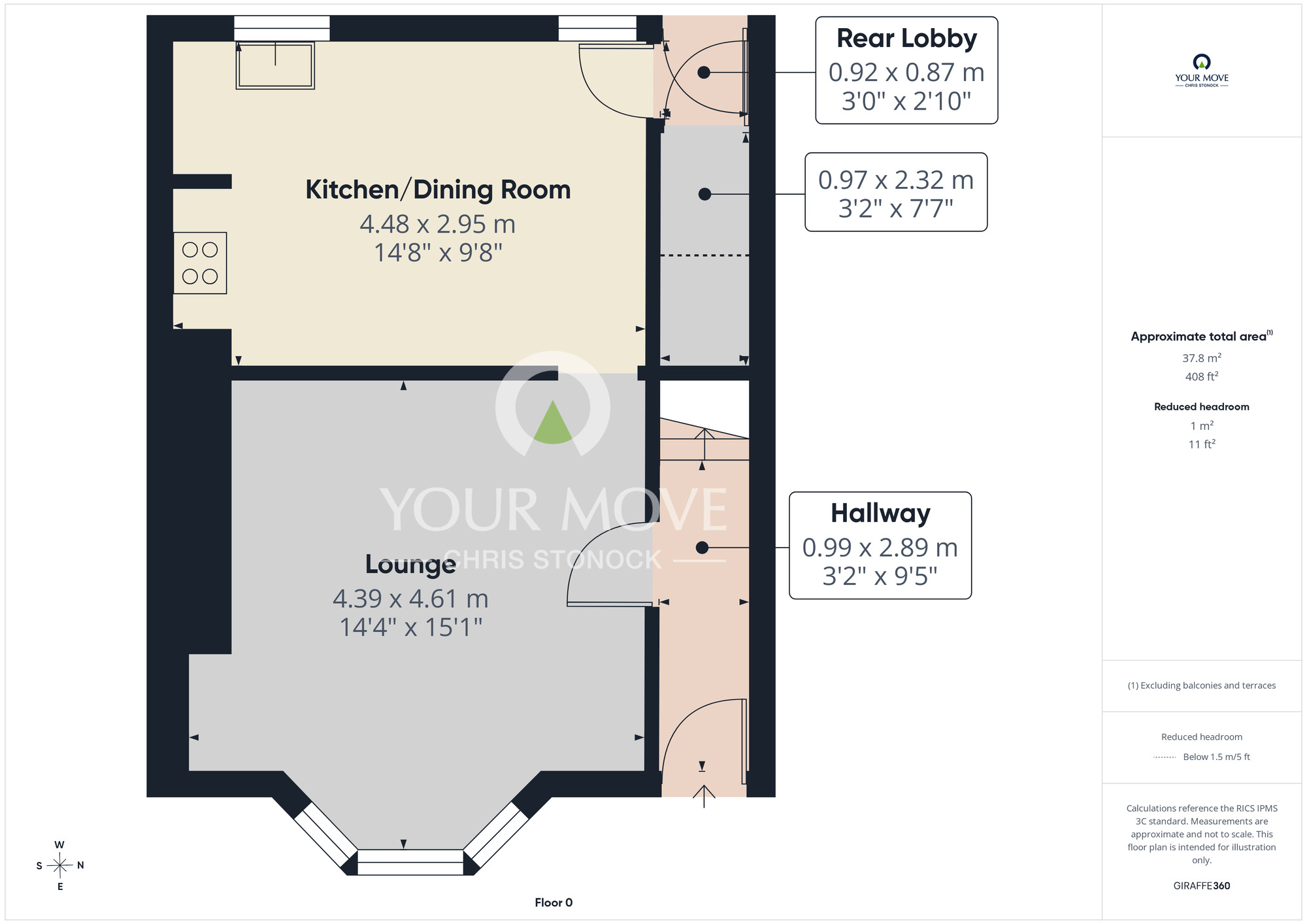 Floorplan of 2 bedroom Mid Terrace House for sale, The Avenue, Felling, Gateshead, NE10
