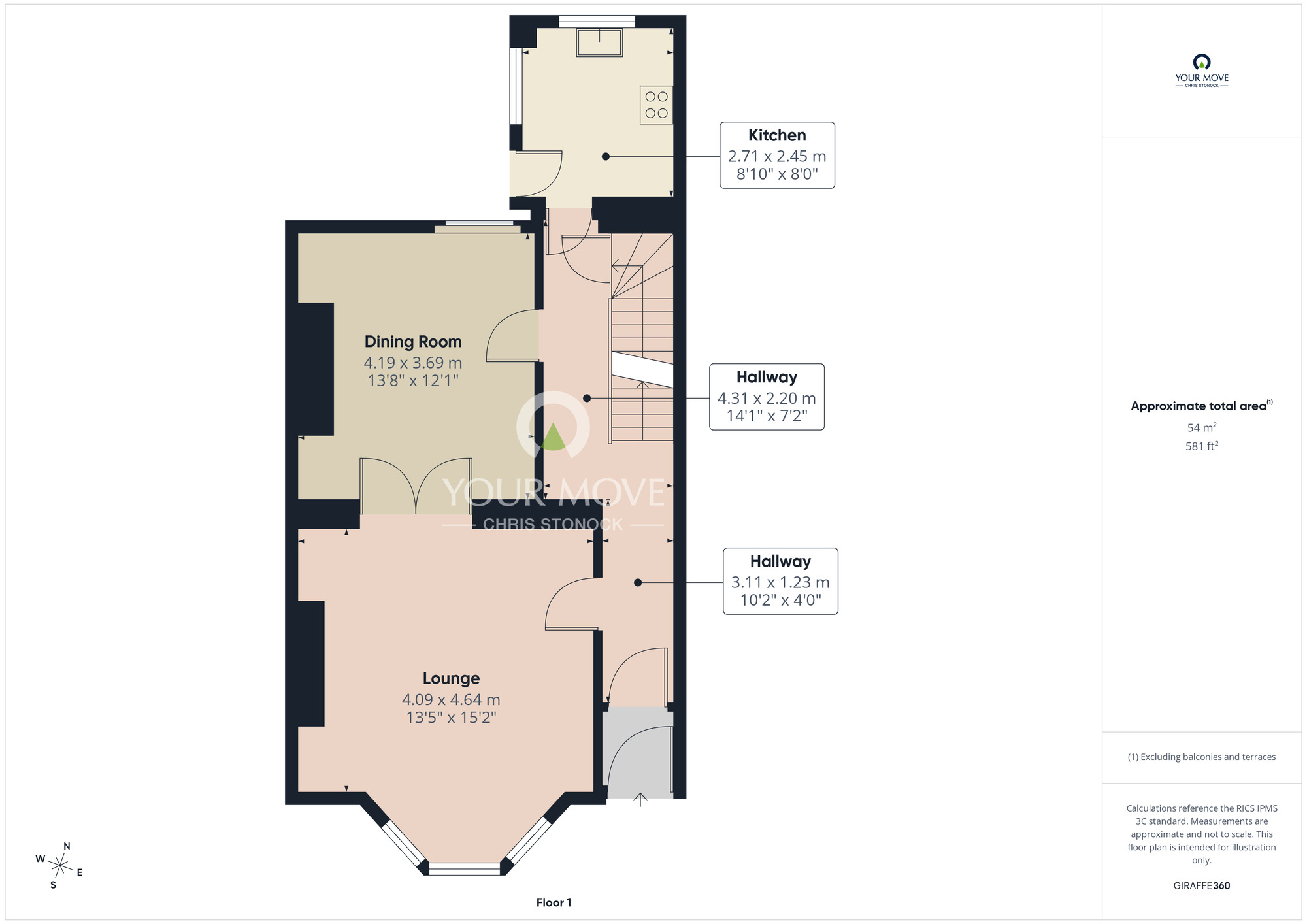 Floorplan of 3 bedroom House for sale, St. Edmunds Road, Gateshead, NE8