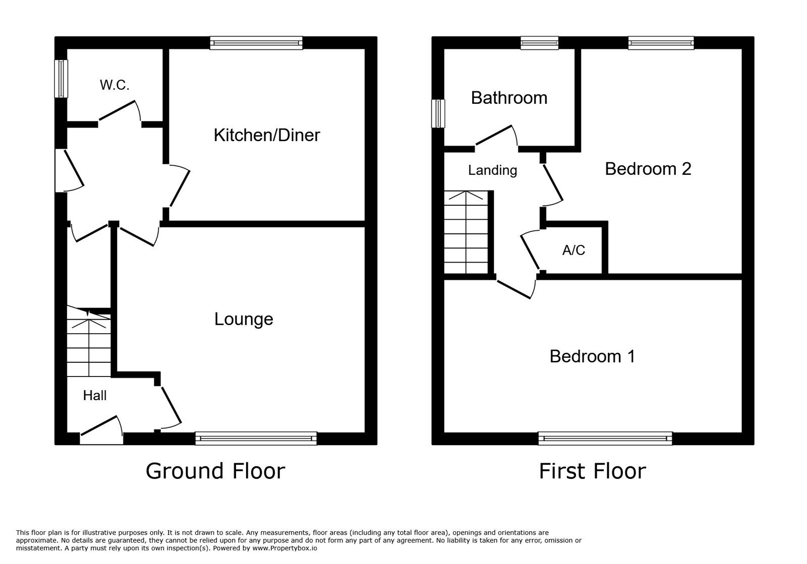 Floorplan of 2 bedroom Semi Detached House to rent, Ruthin Road, Bentilee, Stoke-On-Trent, ST2