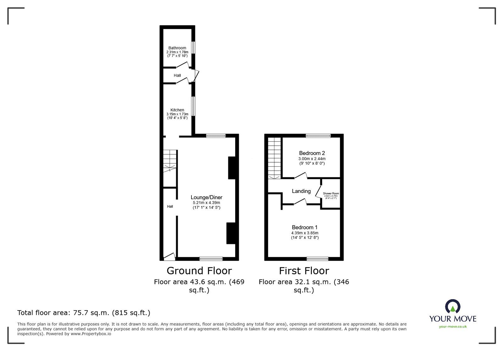 Floorplan of 2 bedroom Mid Terrace House to rent, Best Street, Stoke-On-Trent, ST4
