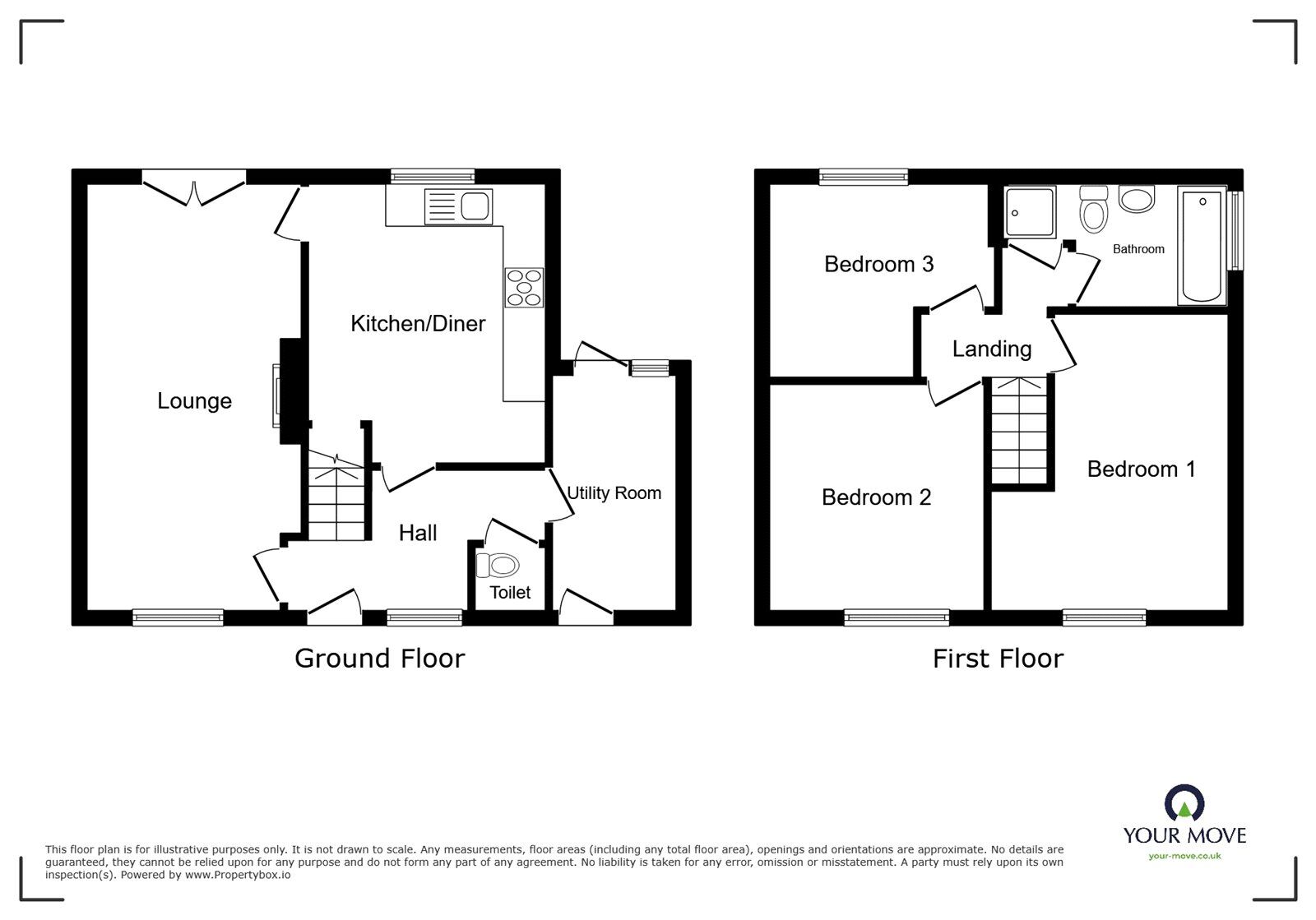 Floorplan of 3 bedroom Semi Detached House for sale, Rochester Road, Longton, Staffordshire, ST3