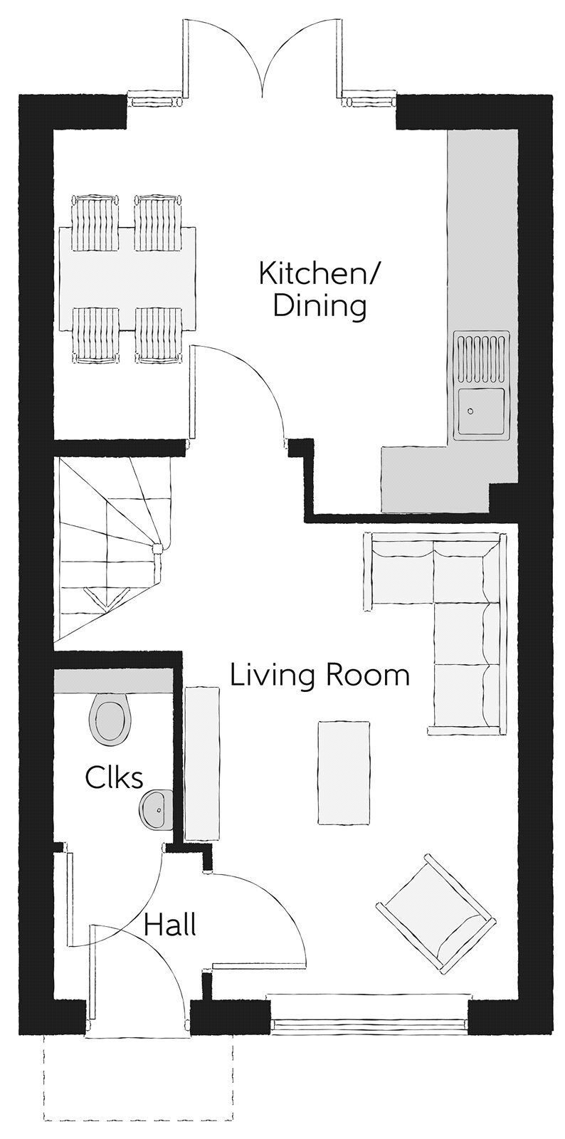 Floorplan of 2 bedroom Semi Detached House for sale, The Crescent, Stoke On Trent, Staffordshire, ST3