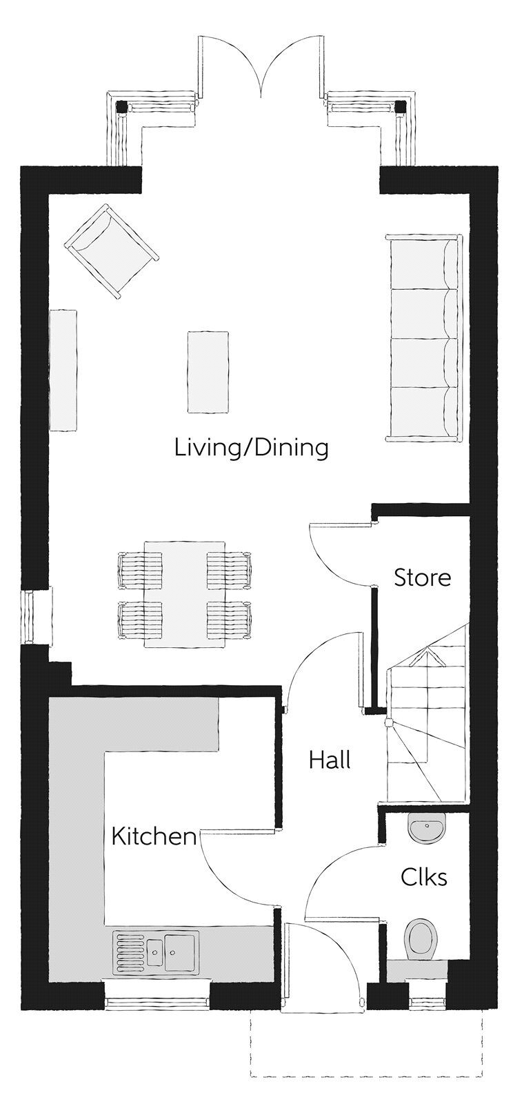 Floorplan of 3 bedroom Semi Detached House for sale, The Crescent, Stoke On Trent, Staffordshire, ST3
