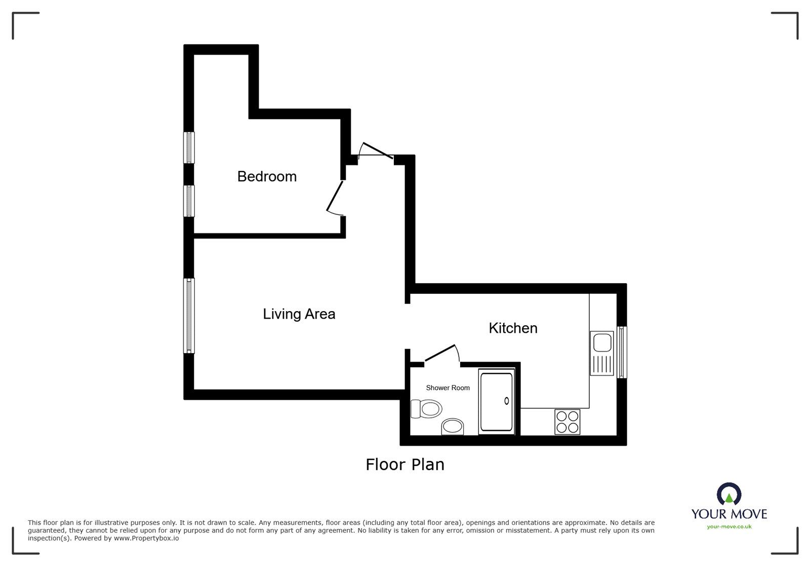 Floorplan of 1 bedroom  Flat to rent, Caroline Street, Stoke-on-Trent, Staffordshire, ST3