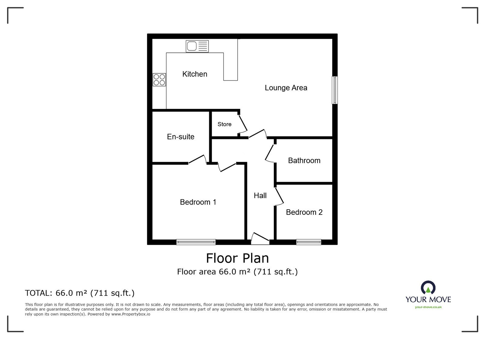 Floorplan of 2 bedroom  Flat for sale, Poplar Drive, Blurton, Staffordshire, ST3