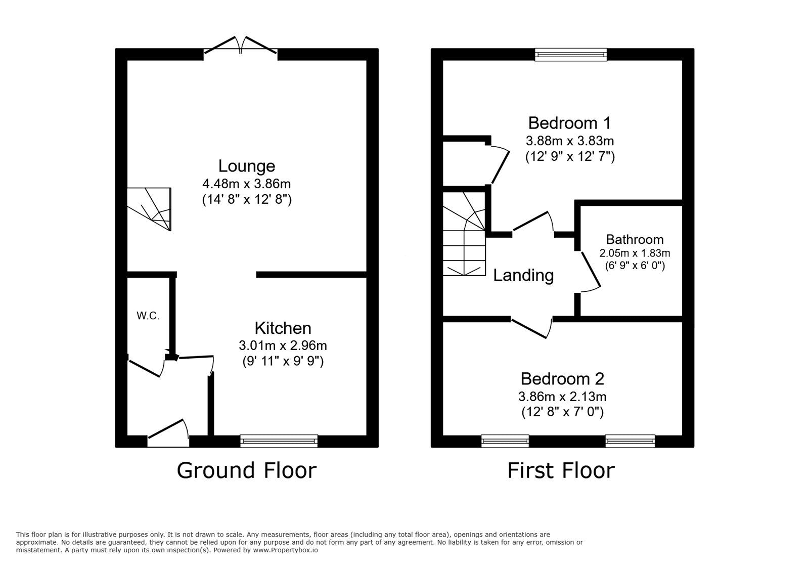 Floorplan of 2 bedroom Mid Terrace House for sale, Bellerphon Drive, Meir, Staffordshire, ST3