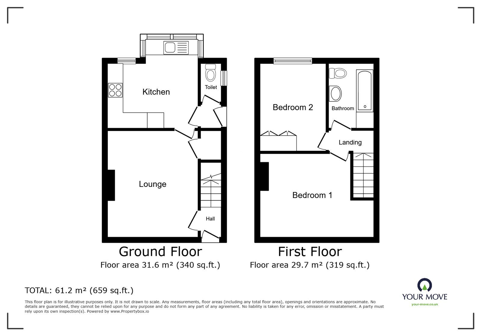 Floorplan of 2 bedroom Semi Detached House for sale, Lombardy Grove, Meir, Stoke On Trent, ST3