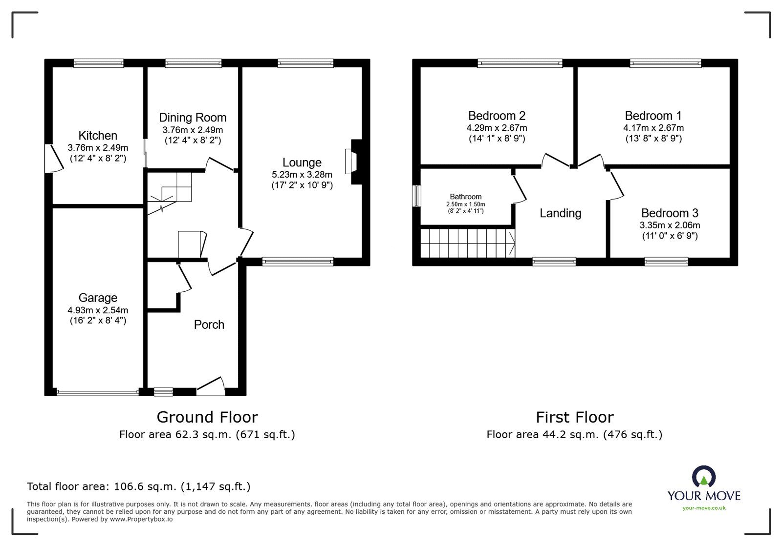 Floorplan of 3 bedroom Detached House for sale, Oswald Avenue, Weston Coyney, Staffordshire, ST3