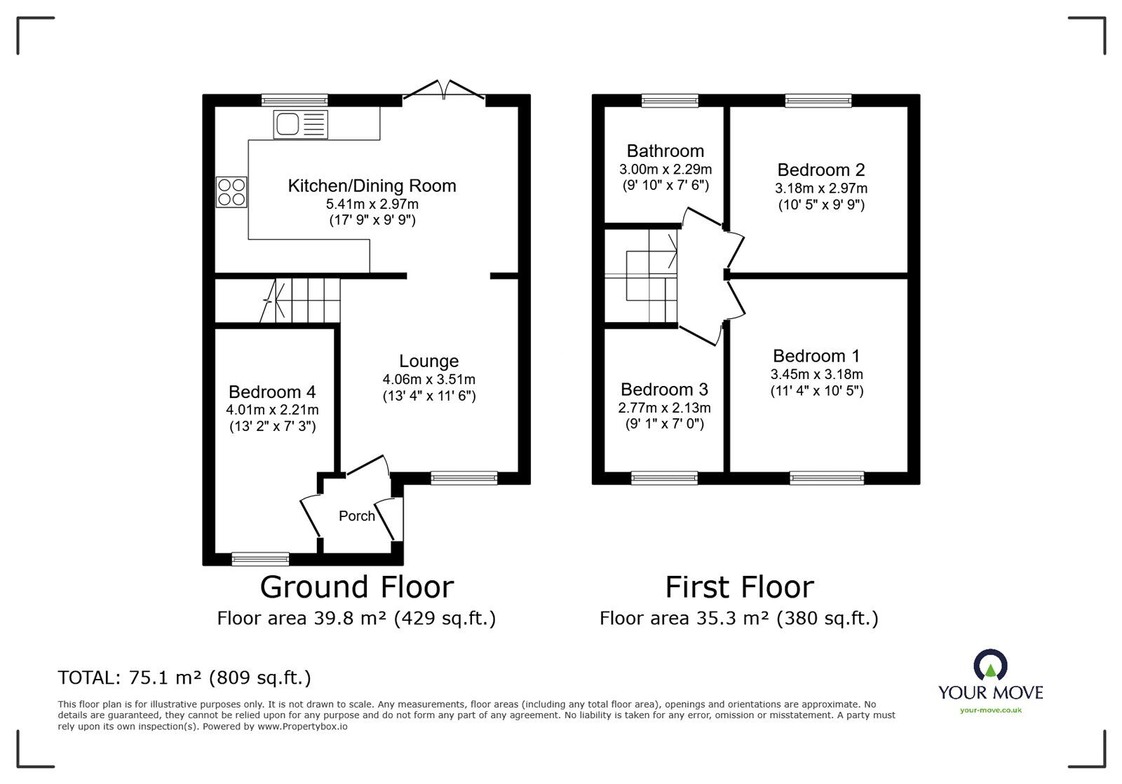 Floorplan of 4 bedroom Semi Detached House for sale, Worth Close, Meir Hay, Staffordshire, ST3