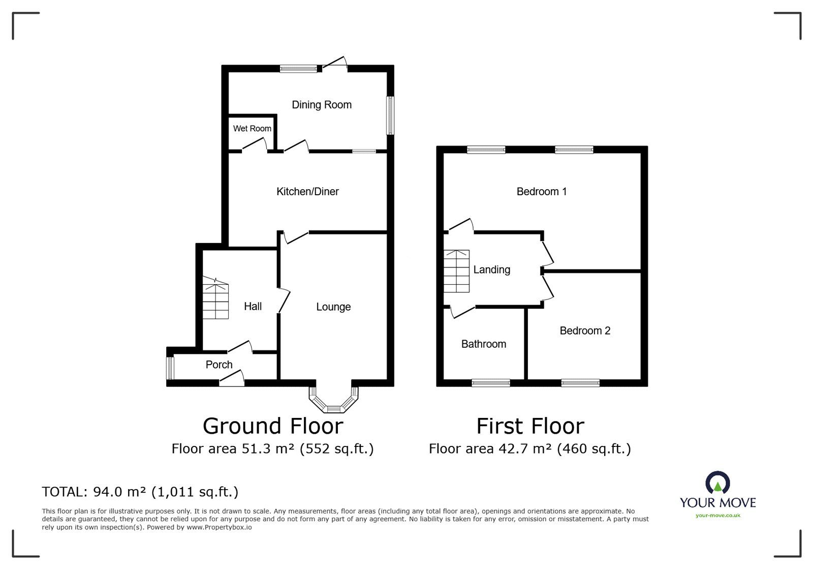 Floorplan of 2 bedroom Semi Detached House for sale, Wood Place, Meir, Staffordshire, ST3