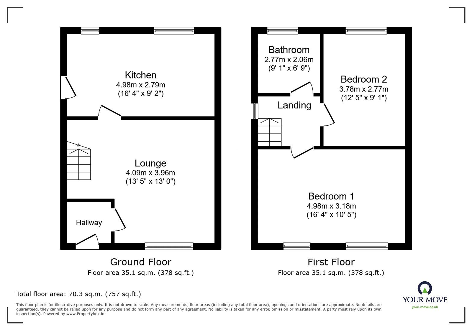 Floorplan of 2 bedroom Semi Detached House for sale, Woodhead Road, Abbey Hulton, Staffordshire, ST2