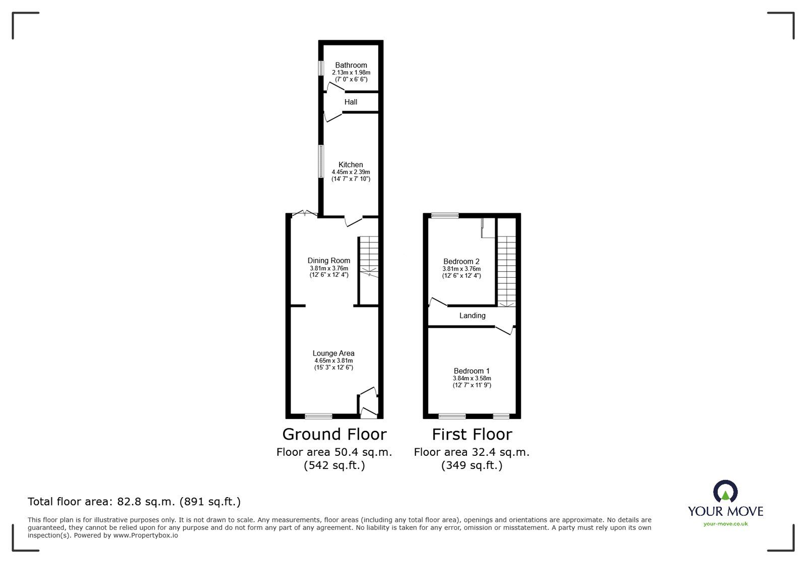 Floorplan of 2 bedroom Mid Terrace House for sale, All Saints Road, Stoke, Staffordshire, ST4