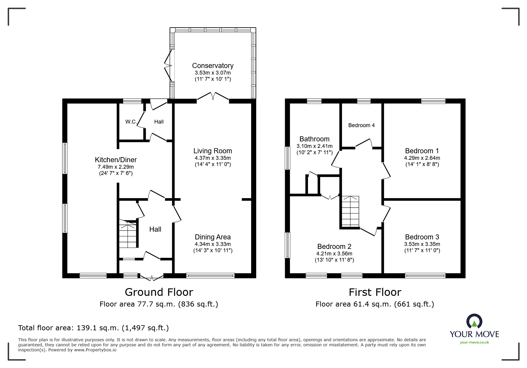 Floorplan of 4 bedroom Semi Detached House for sale, Hanley Road, Sneyd Green, Stoke-on-Trent, Staffordshire, ST1