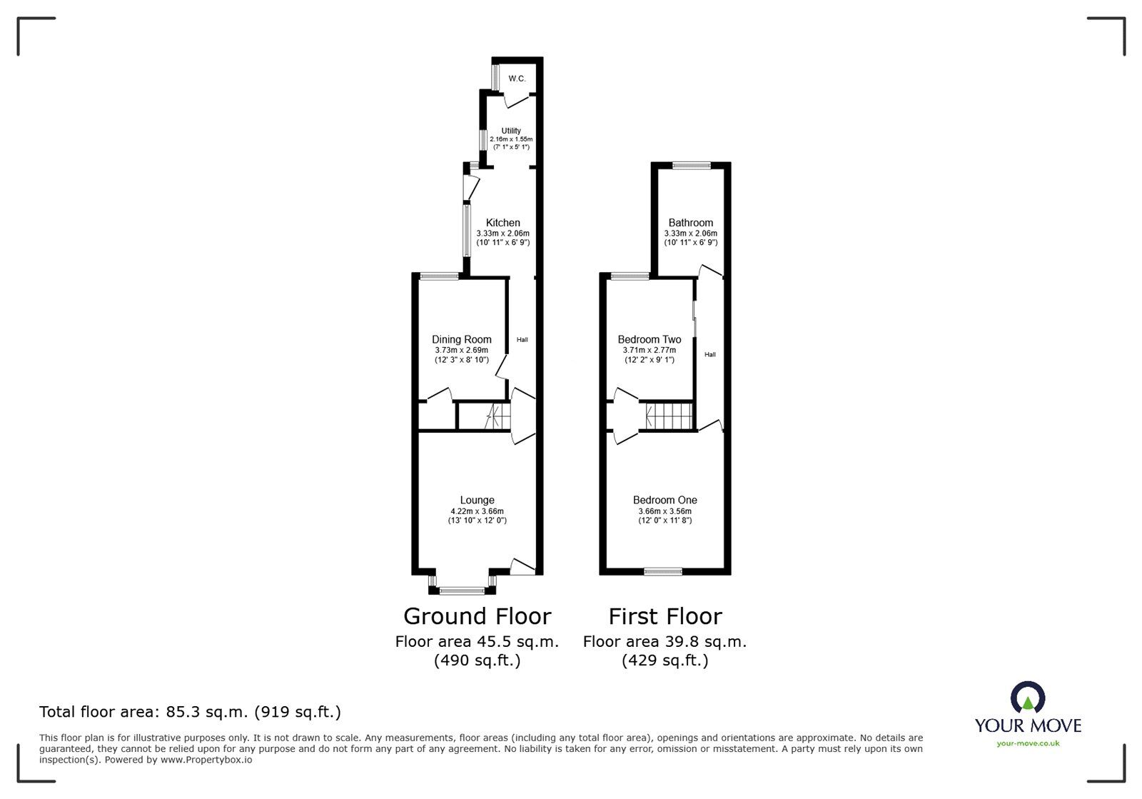 Floorplan of 3 bedroom Mid Terrace House for sale, Kimberley Road, Newcastle Under Lyme, Staffordshire, ST5