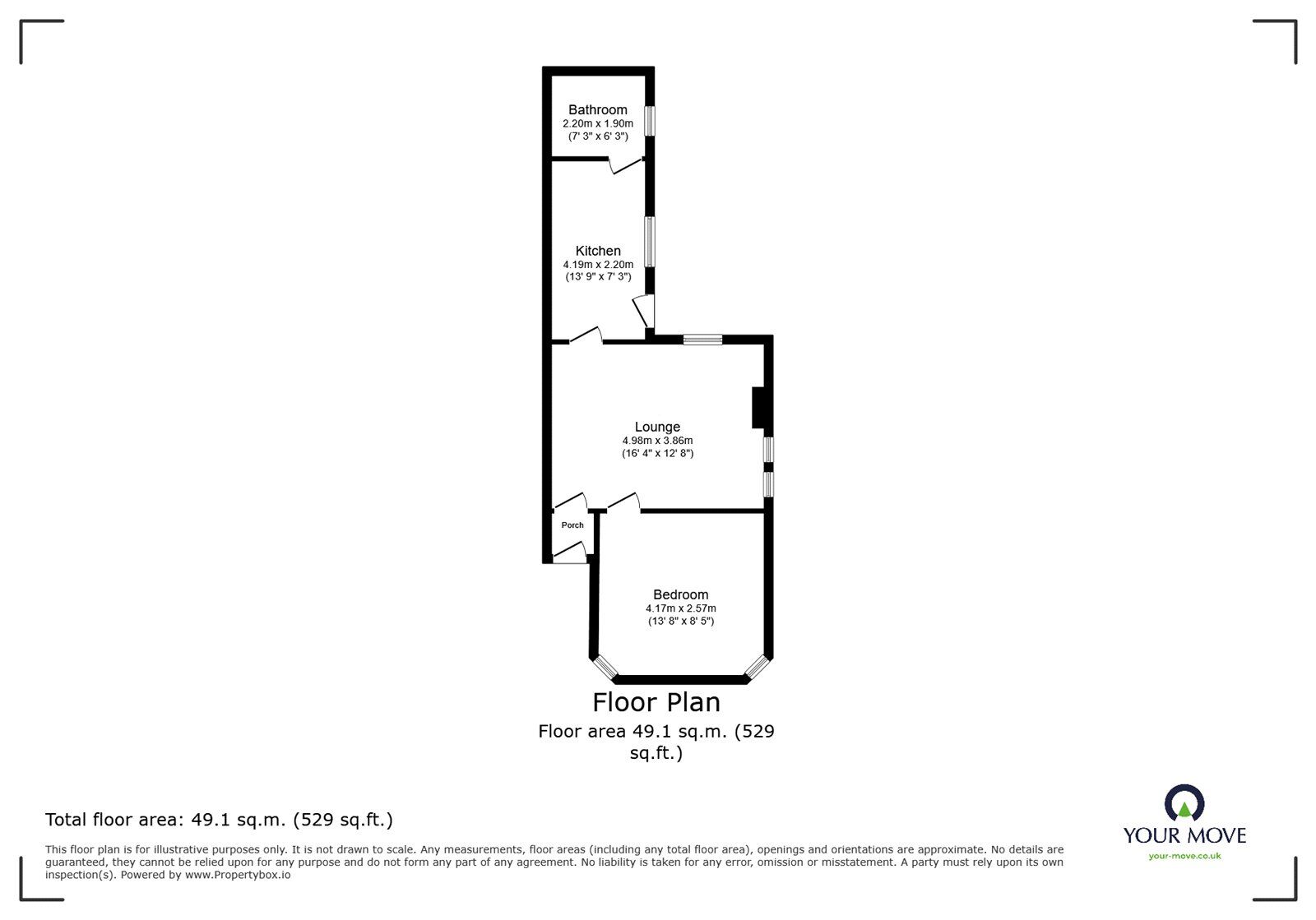 Floorplan of 1 bedroom Flat to rent, Cromartie Street, Stoke-on-Trent, Staffordshire, ST3